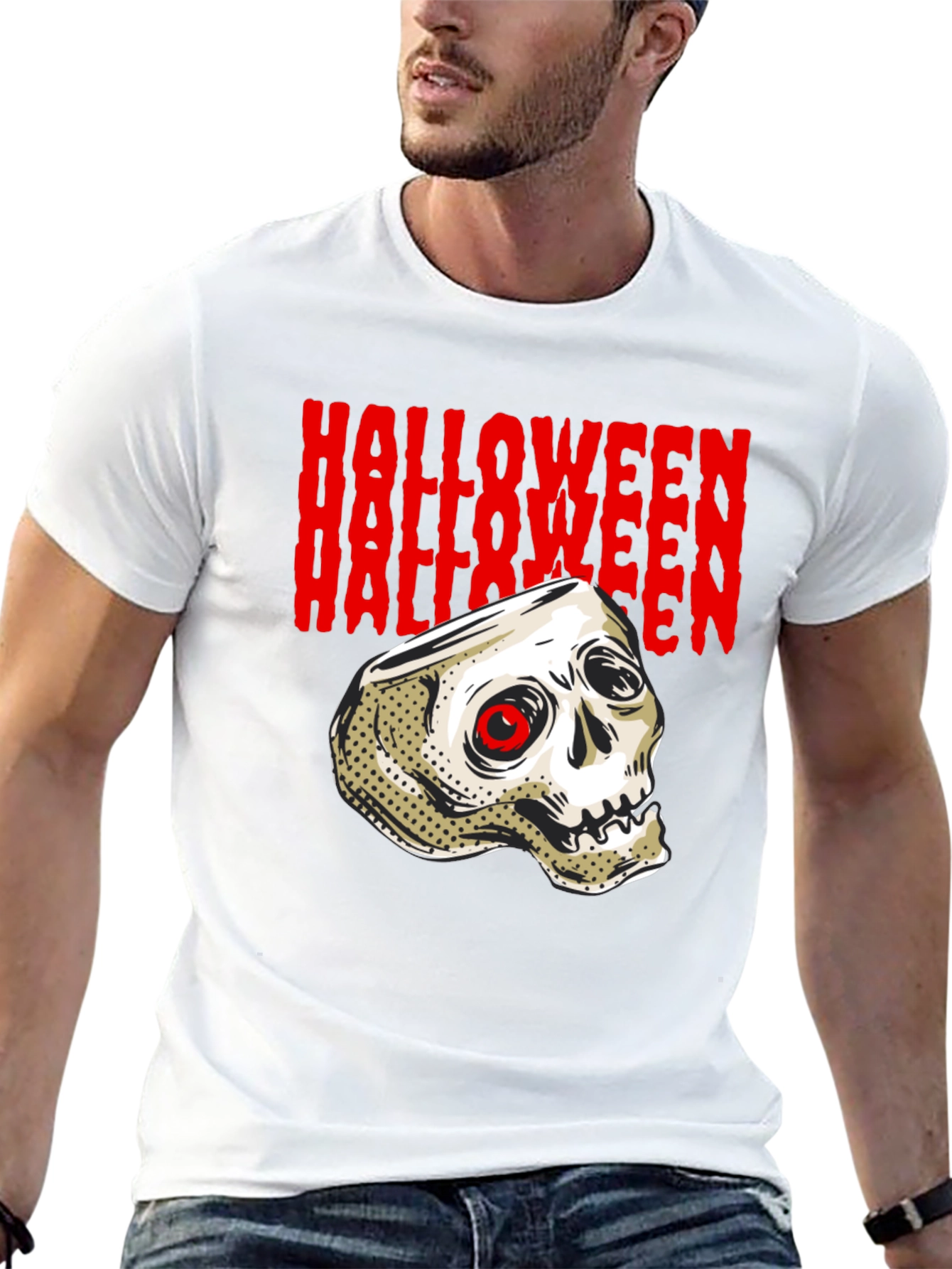 Halloween Skull Graphic T-Shirt