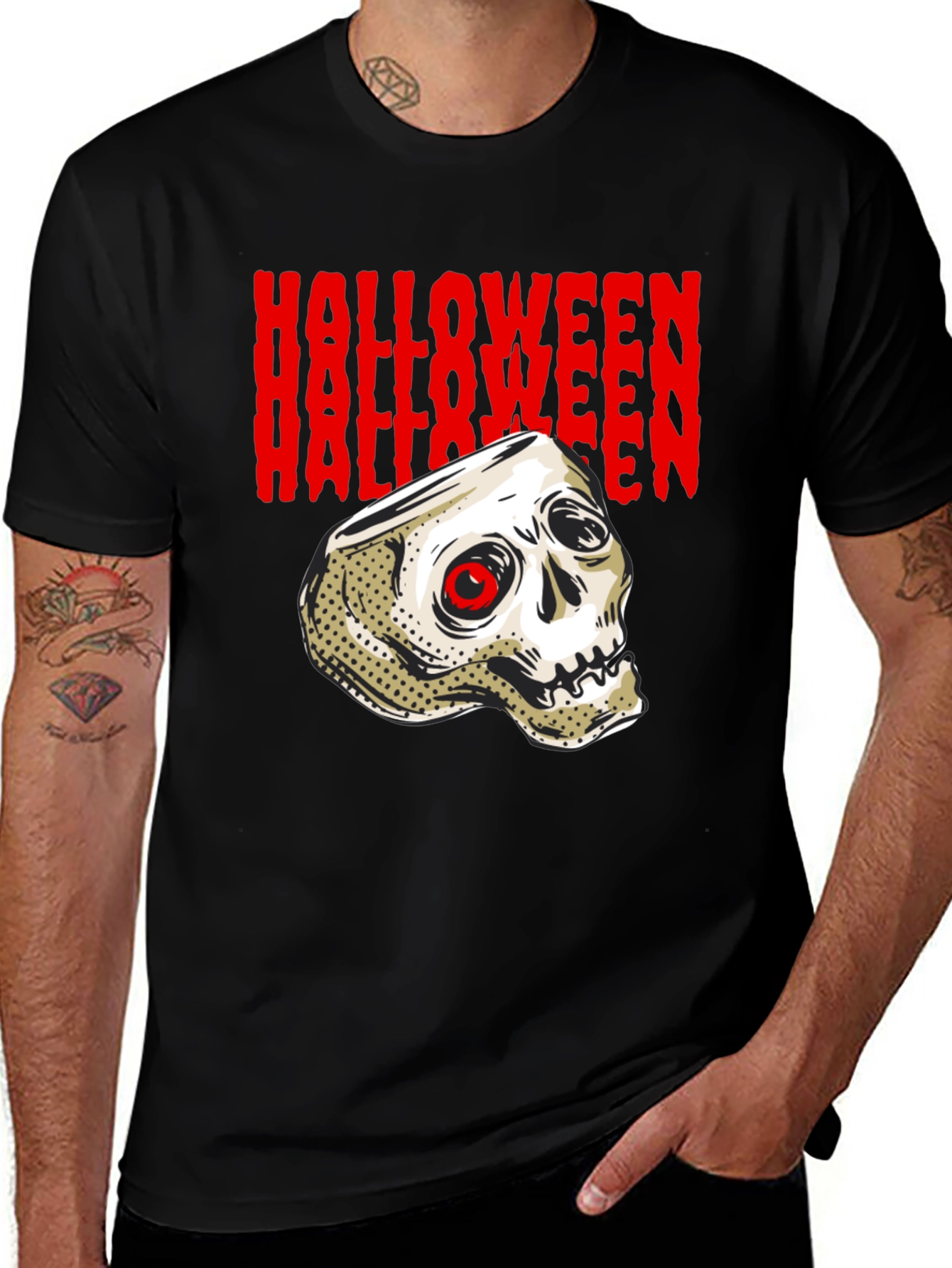 Halloween Skull Graphic T-Shirt
