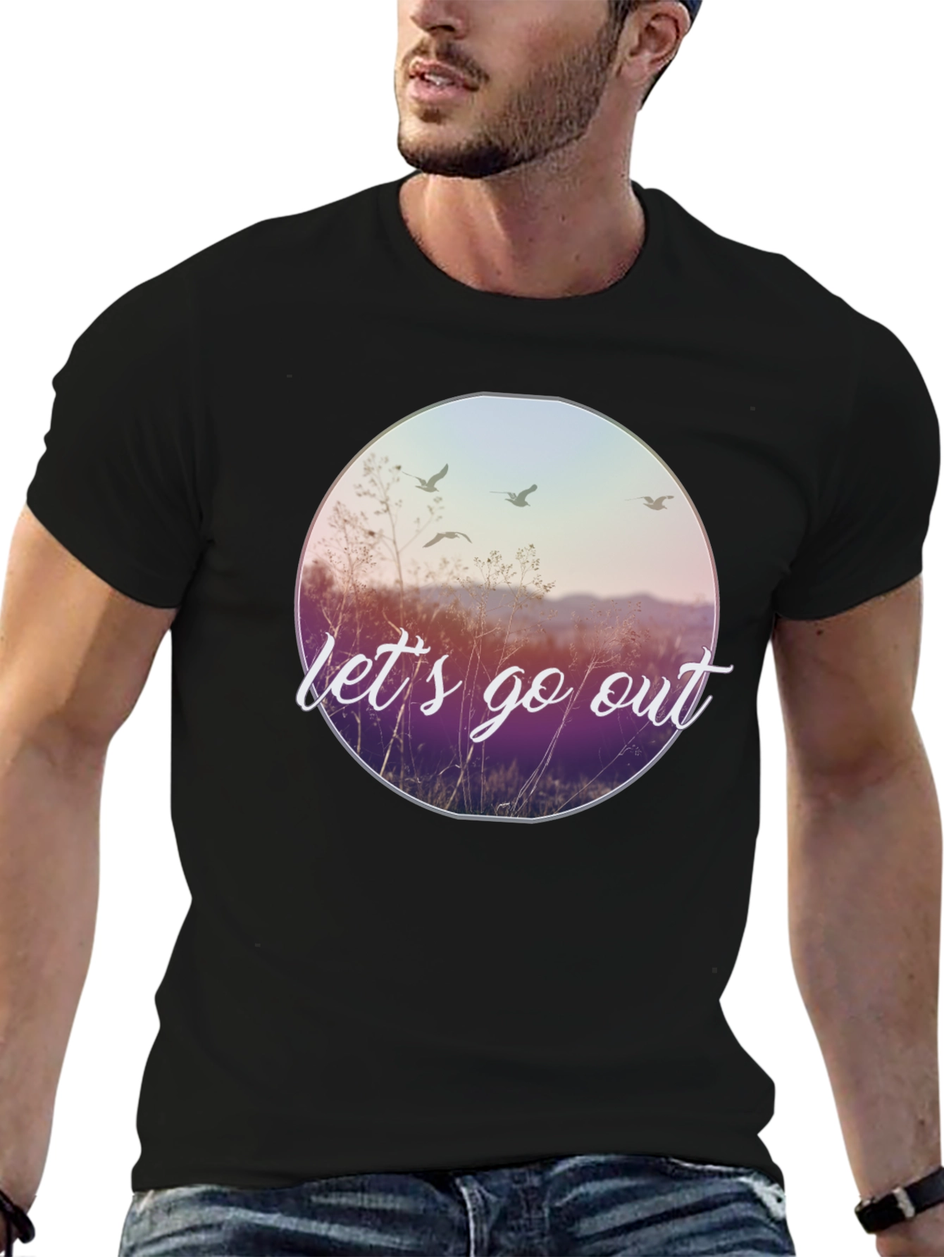 Lets Go Out Graphic Tee - Nature Inspired Design