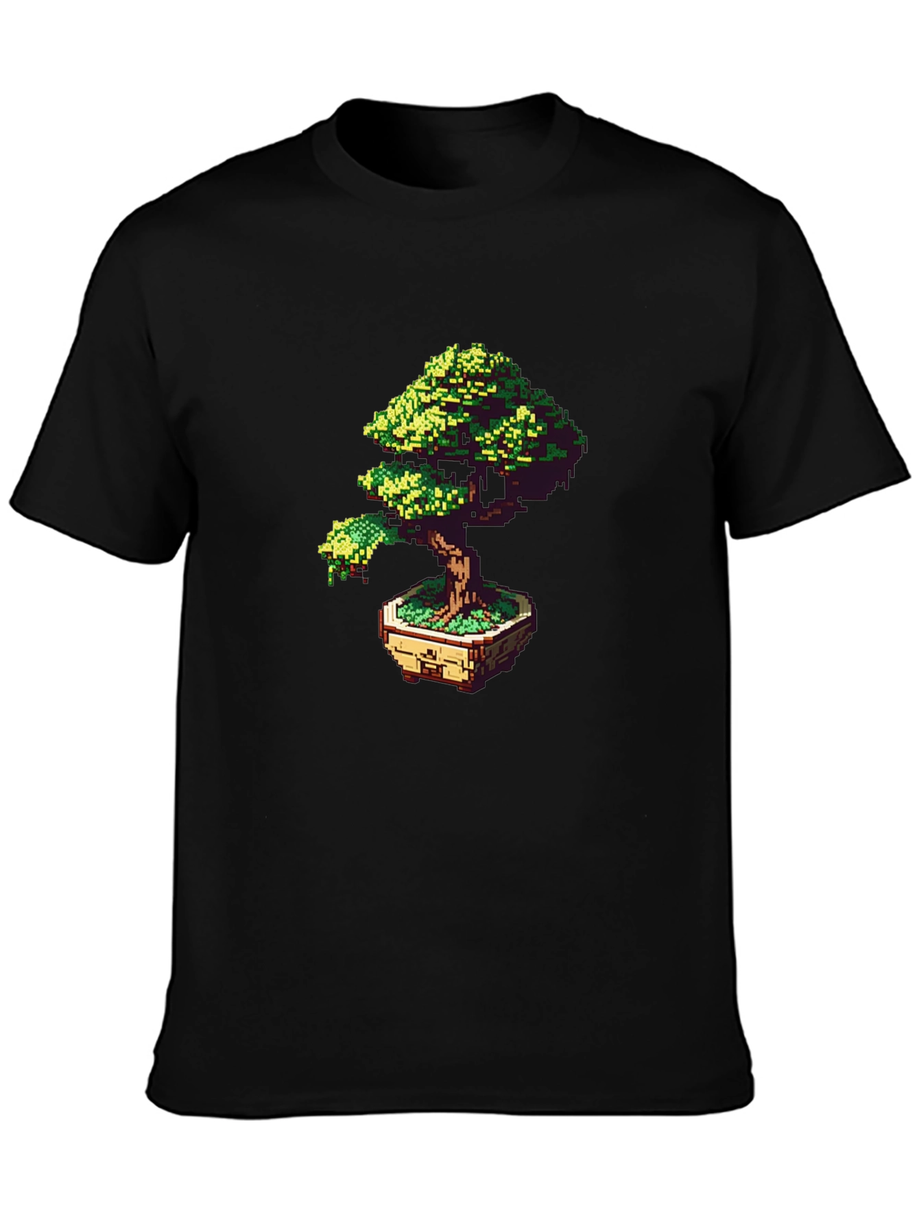 Pixel Art Bonsai Tree Graphic Tee