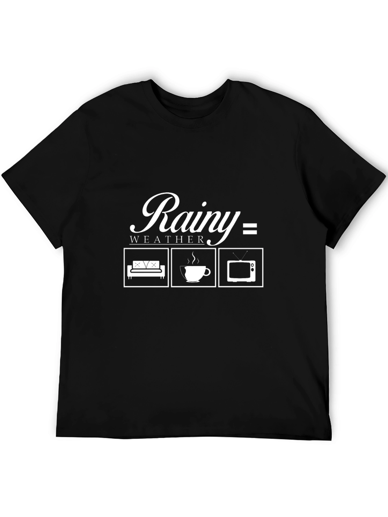 Rainy Weather T-Shirt - Couch Coffee TV Graphic