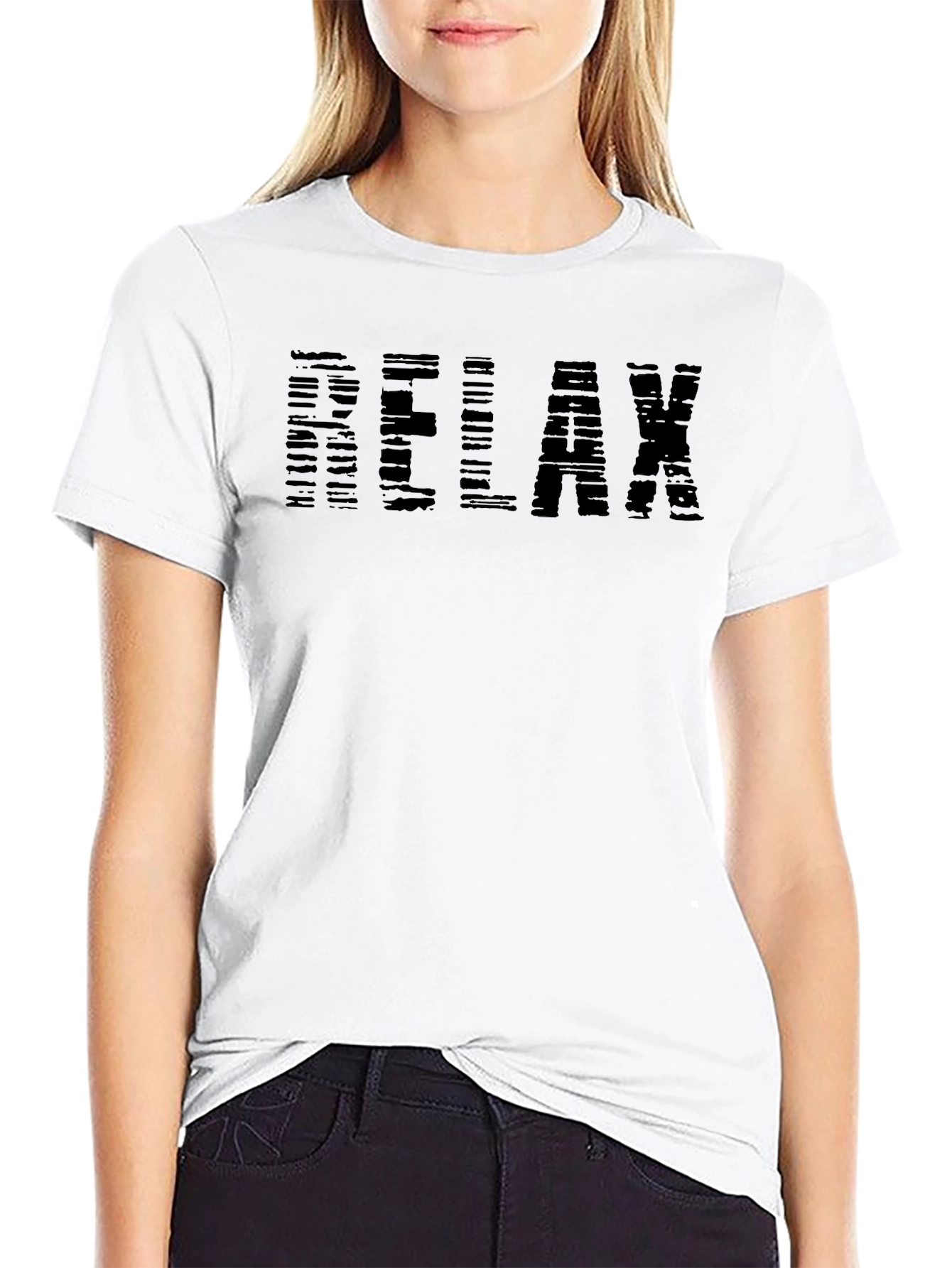 Relax Graphic Print Crewneck T-Shirt