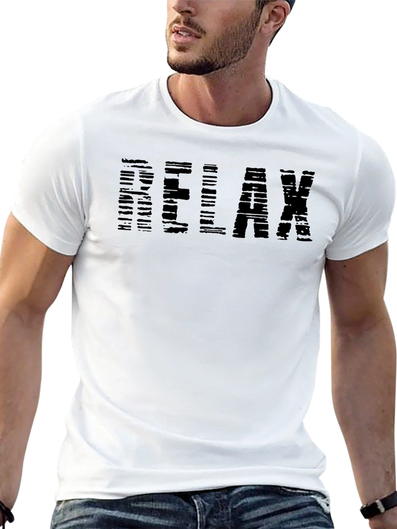 Relax Graphic Print Crewneck T-Shirt