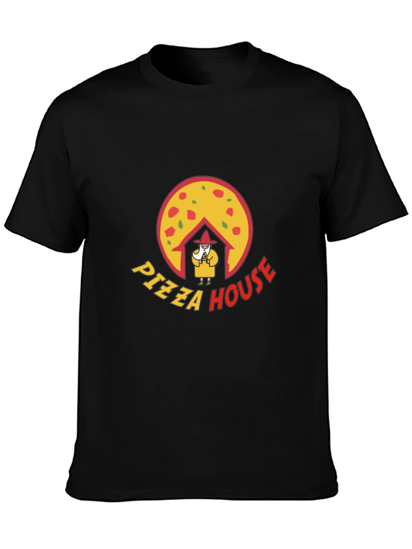 Pizza House Graphic Black T-Shirt
