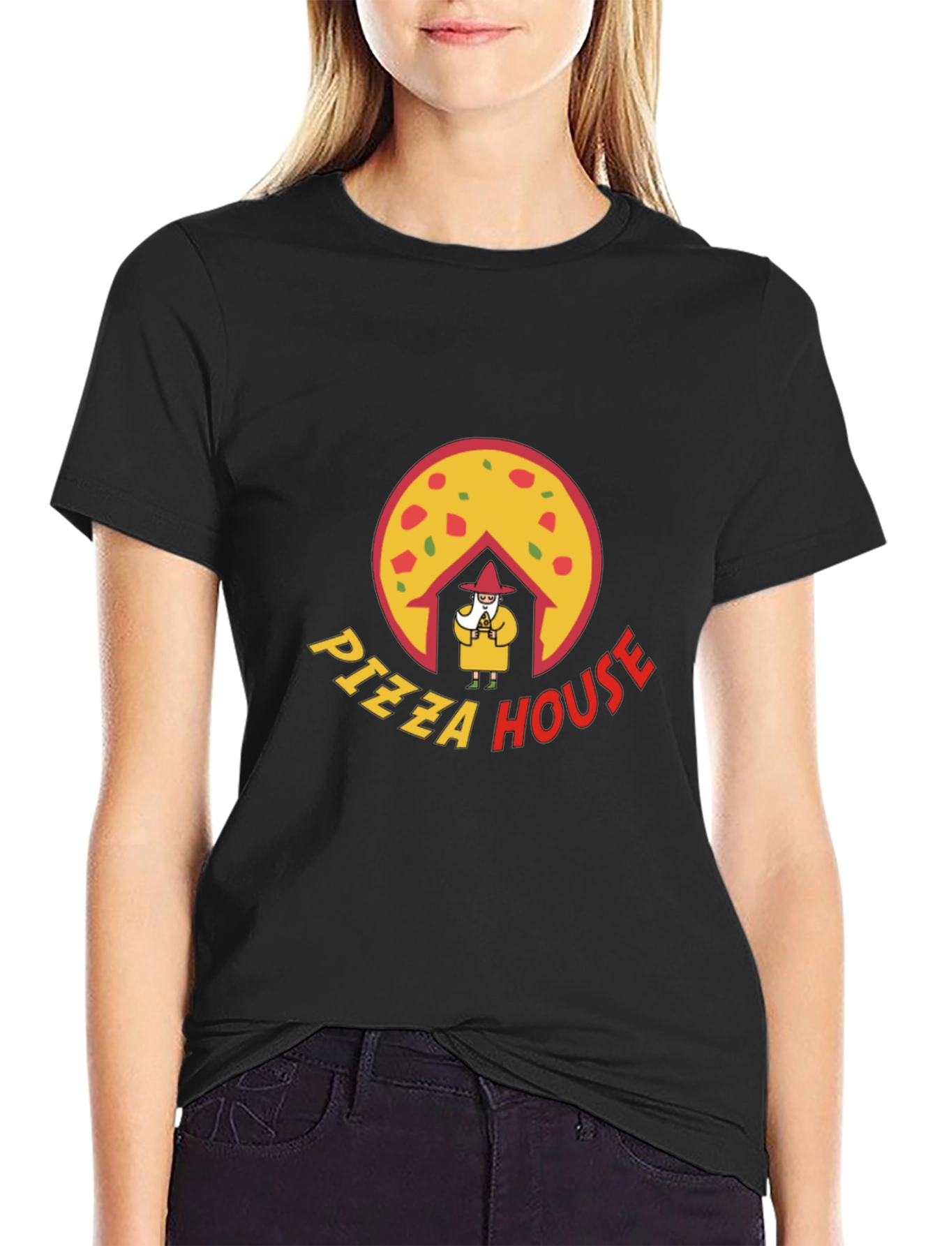 Pizza House Graphic Black T-Shirt
