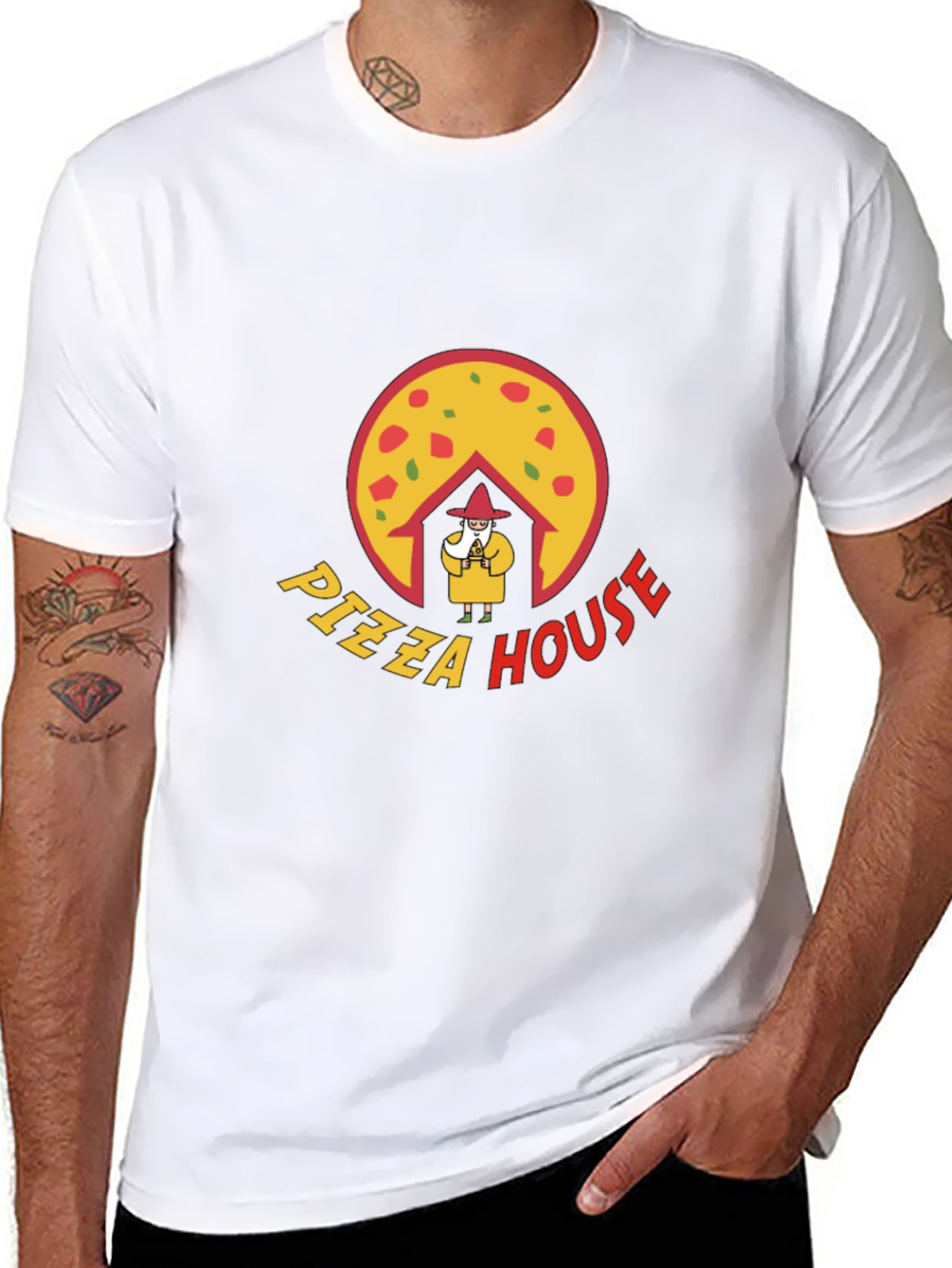 Pizza House Graphic Black T-Shirt