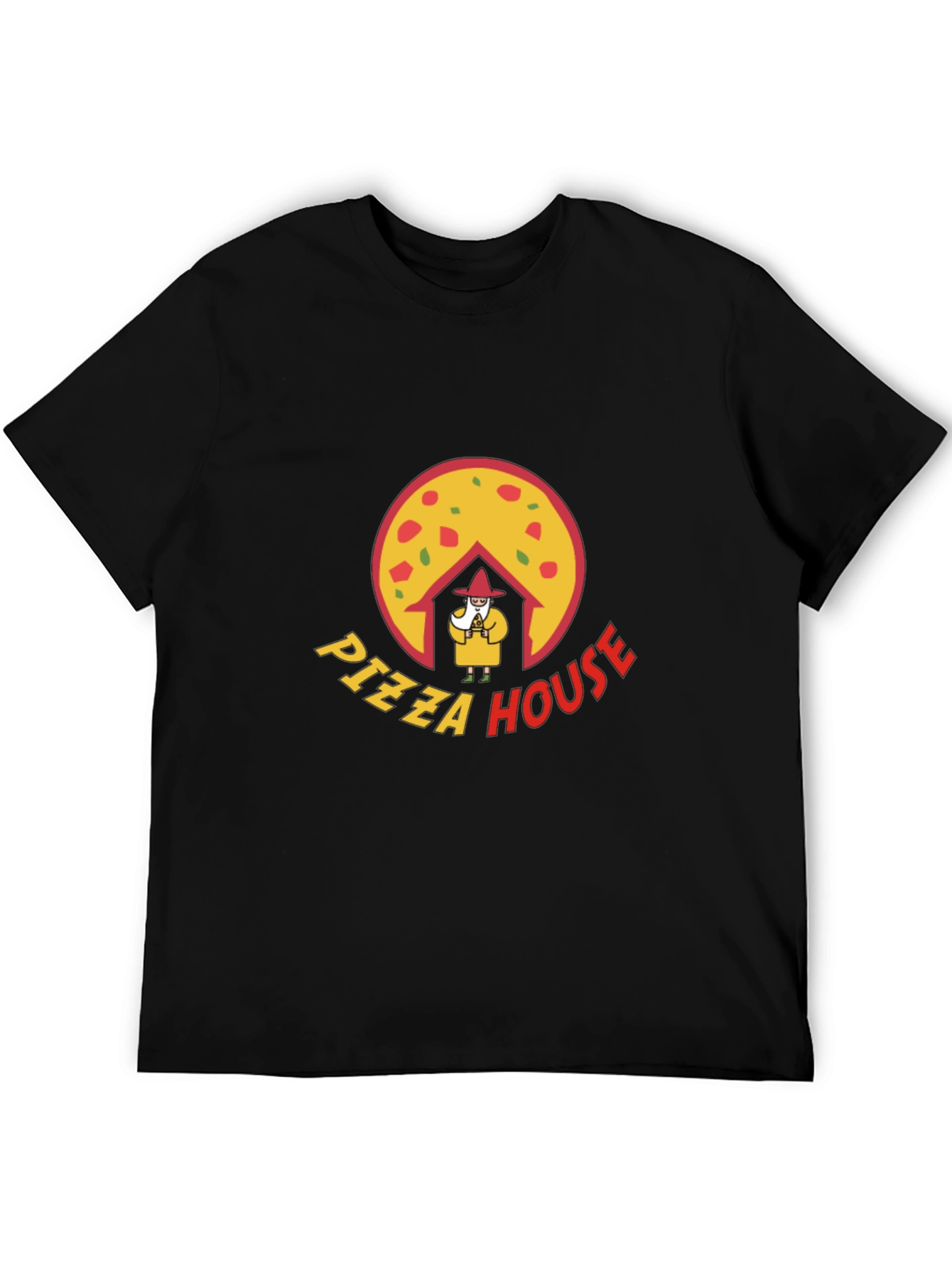 Pizza House Graphic Black T-Shirt