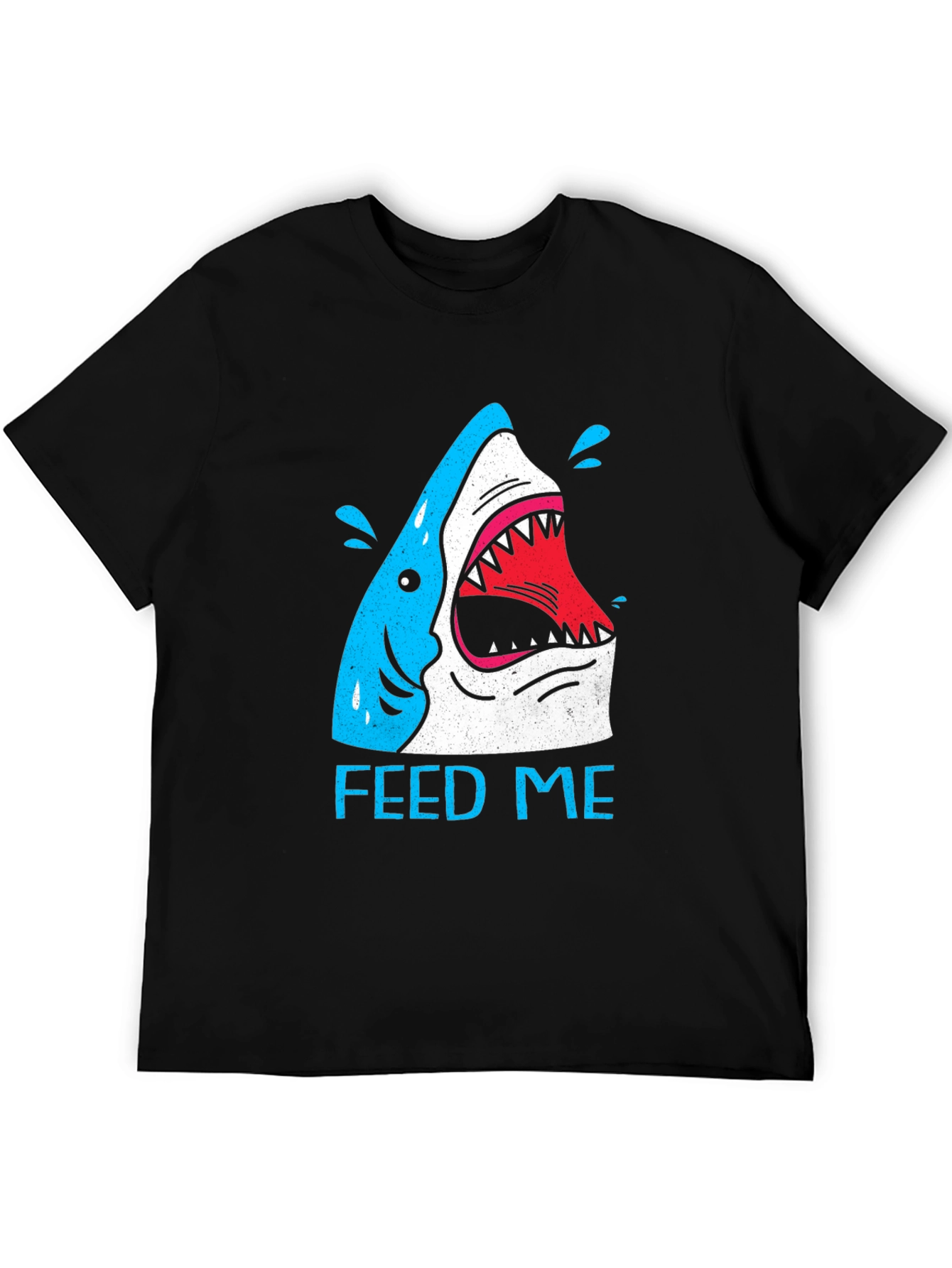 Feed Me Shark Graphic T-Shirt - Black