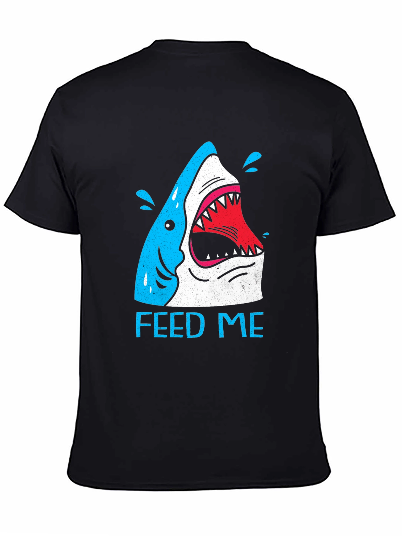Feed Me Shark Graphic T-Shirt - Black