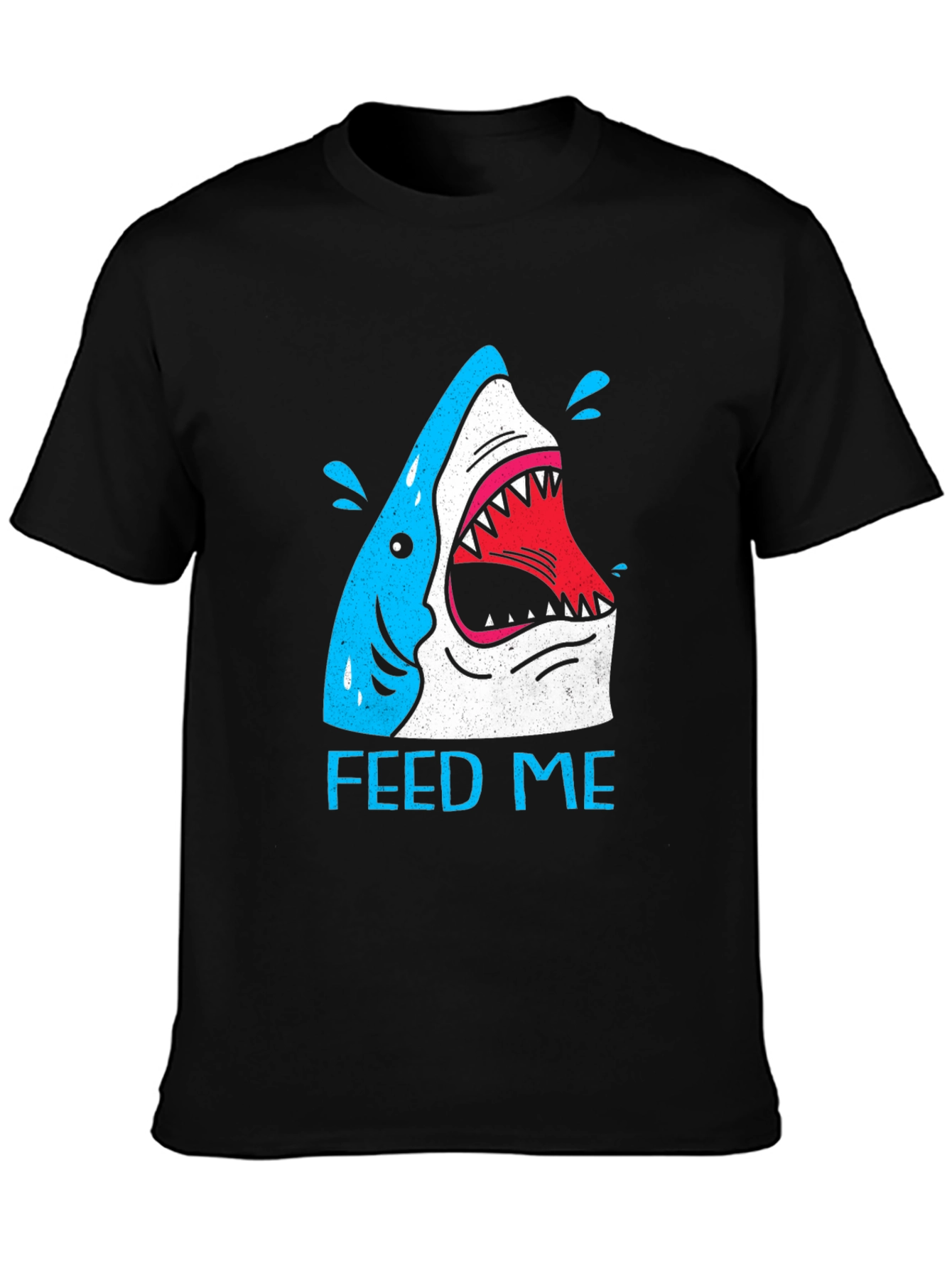 Feed Me Shark Graphic T-Shirt - Black