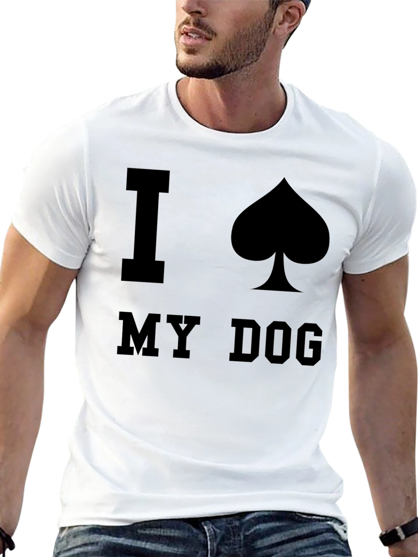 I Spade My Dog Black Graphic T-Shirt