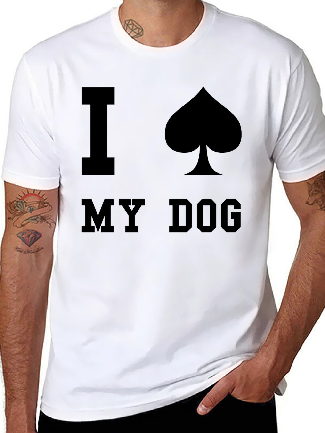 I Spade My Dog Black Graphic T-Shirt