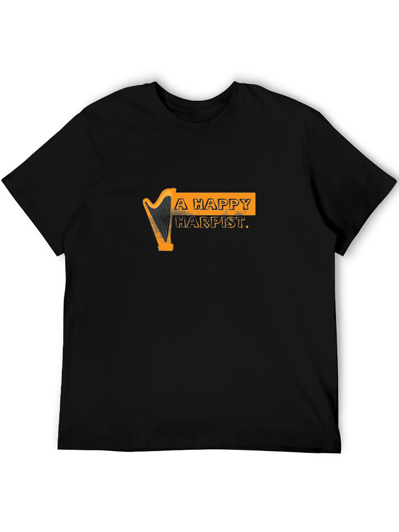 Happy Harpist Black Graphic Tee