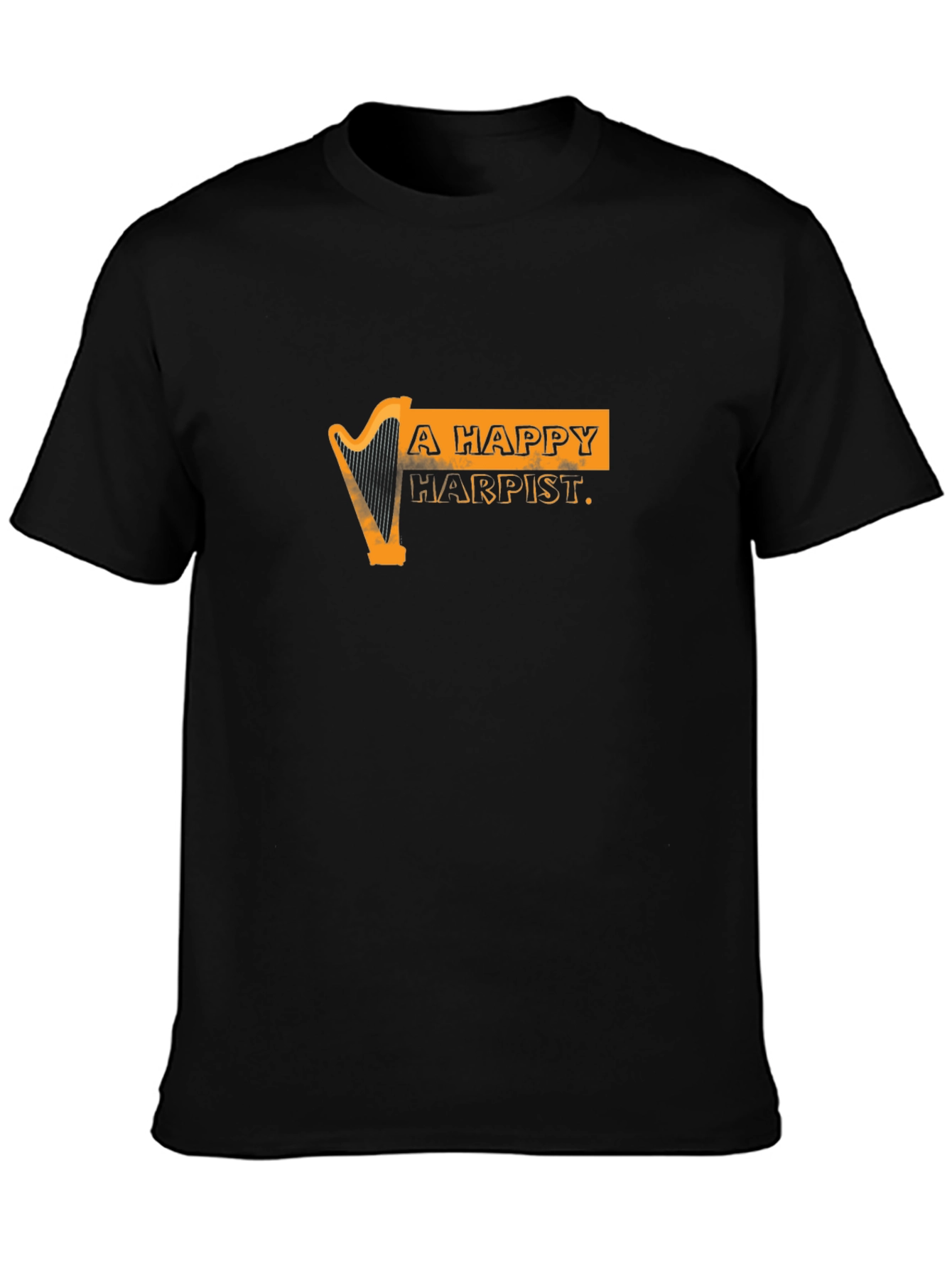 Happy Harpist Black Graphic Tee