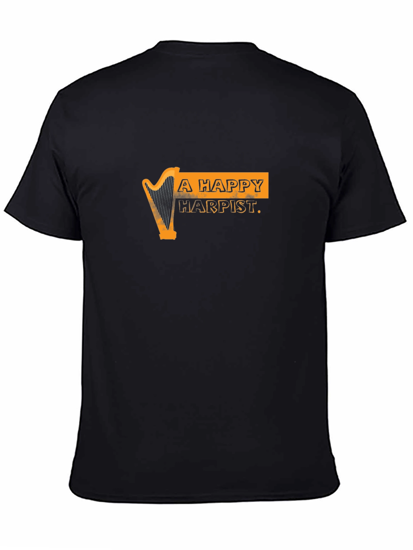 Happy Harpist Black Graphic Tee