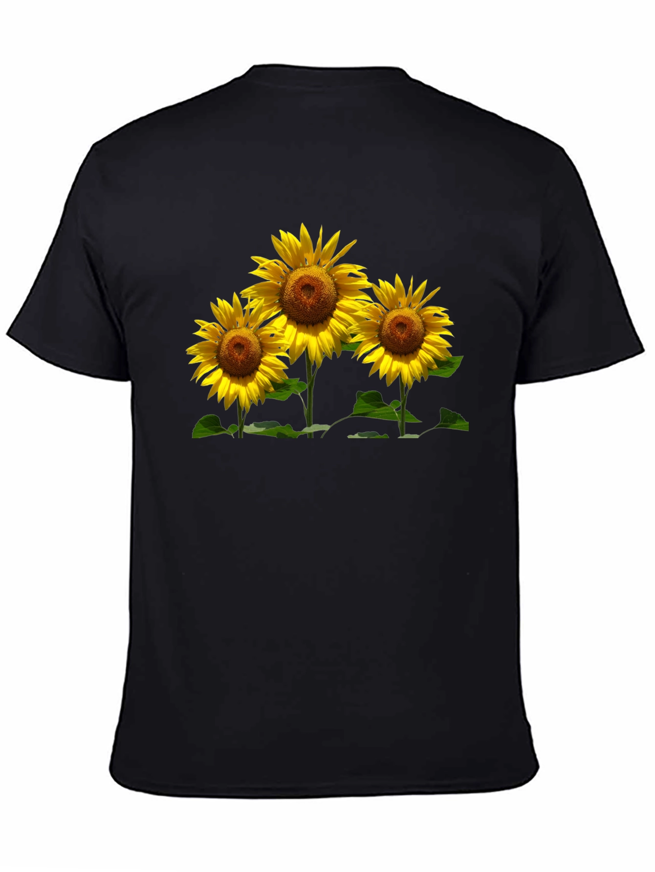 Sunflower Graphic Tee - Black Casual T-Shirt