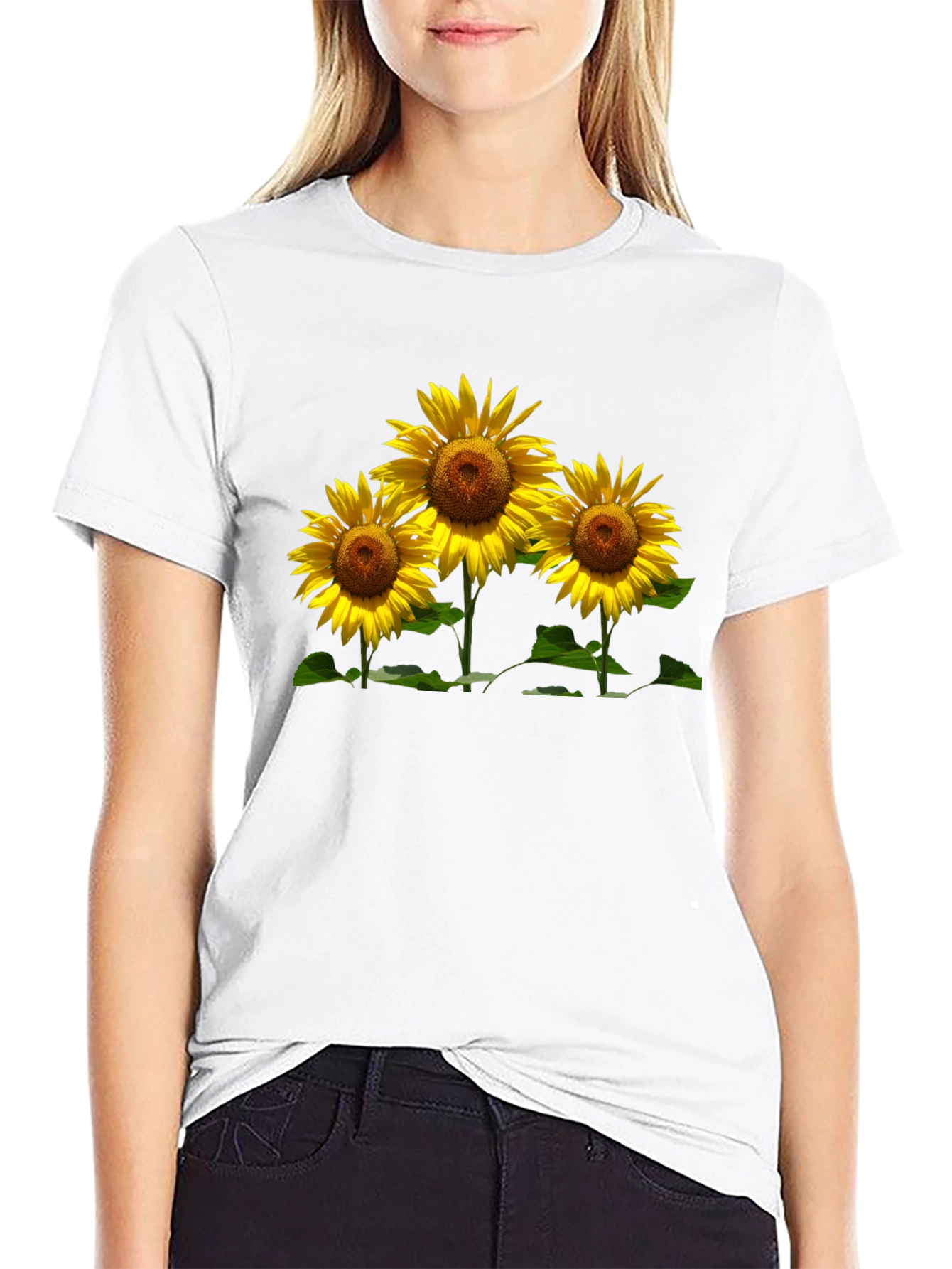 Sunflower Graphic Tee - Black Casual T-Shirt