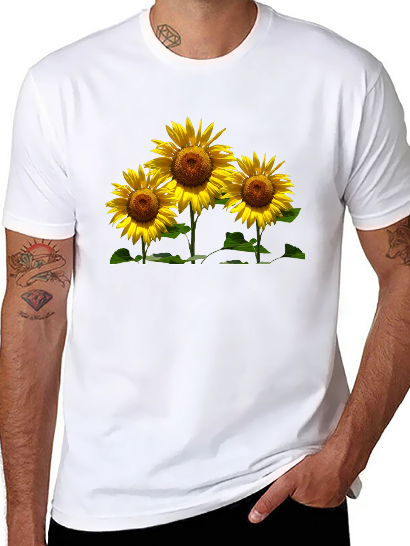 Sunflower Graphic Tee - Black Casual T-Shirt