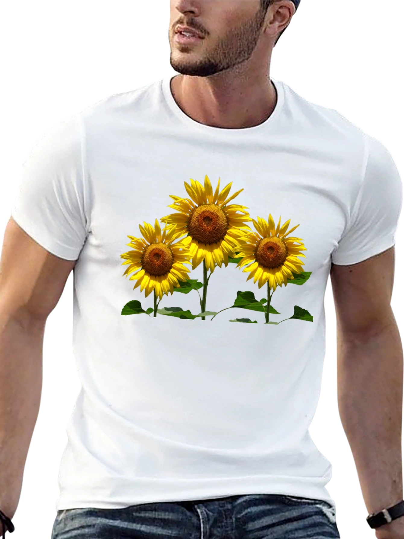Sunflower Graphic Tee - Black Casual T-Shirt