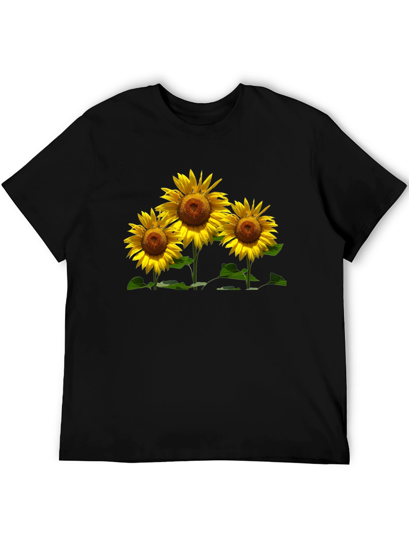 Sunflower Graphic Tee - Black Casual T-Shirt