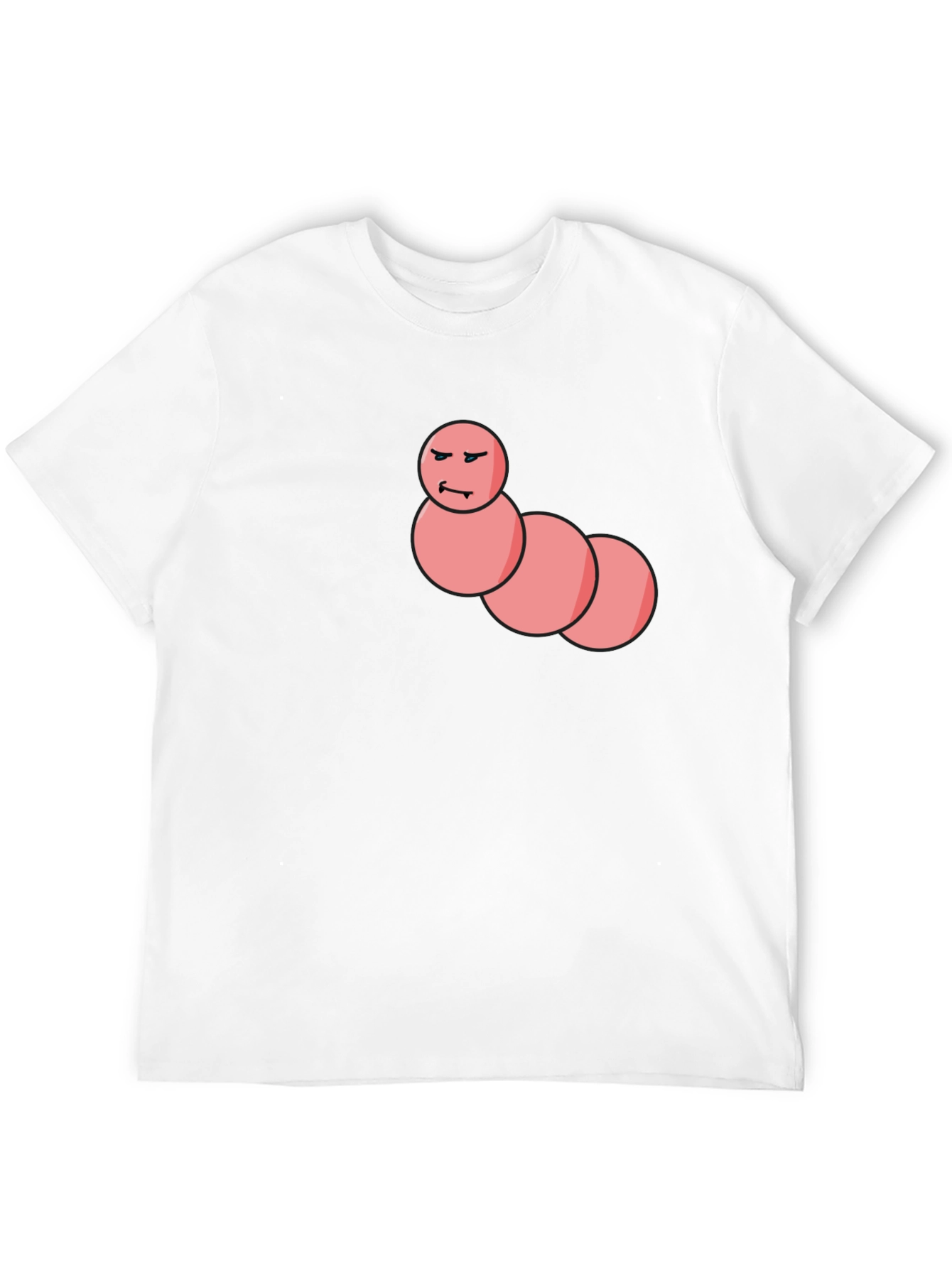 Mens Black T-Shirt with Funny Worm Graphic