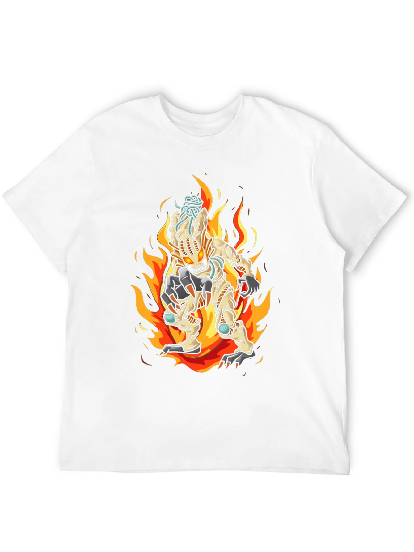 Fiery Monster Graphic Tee - Black