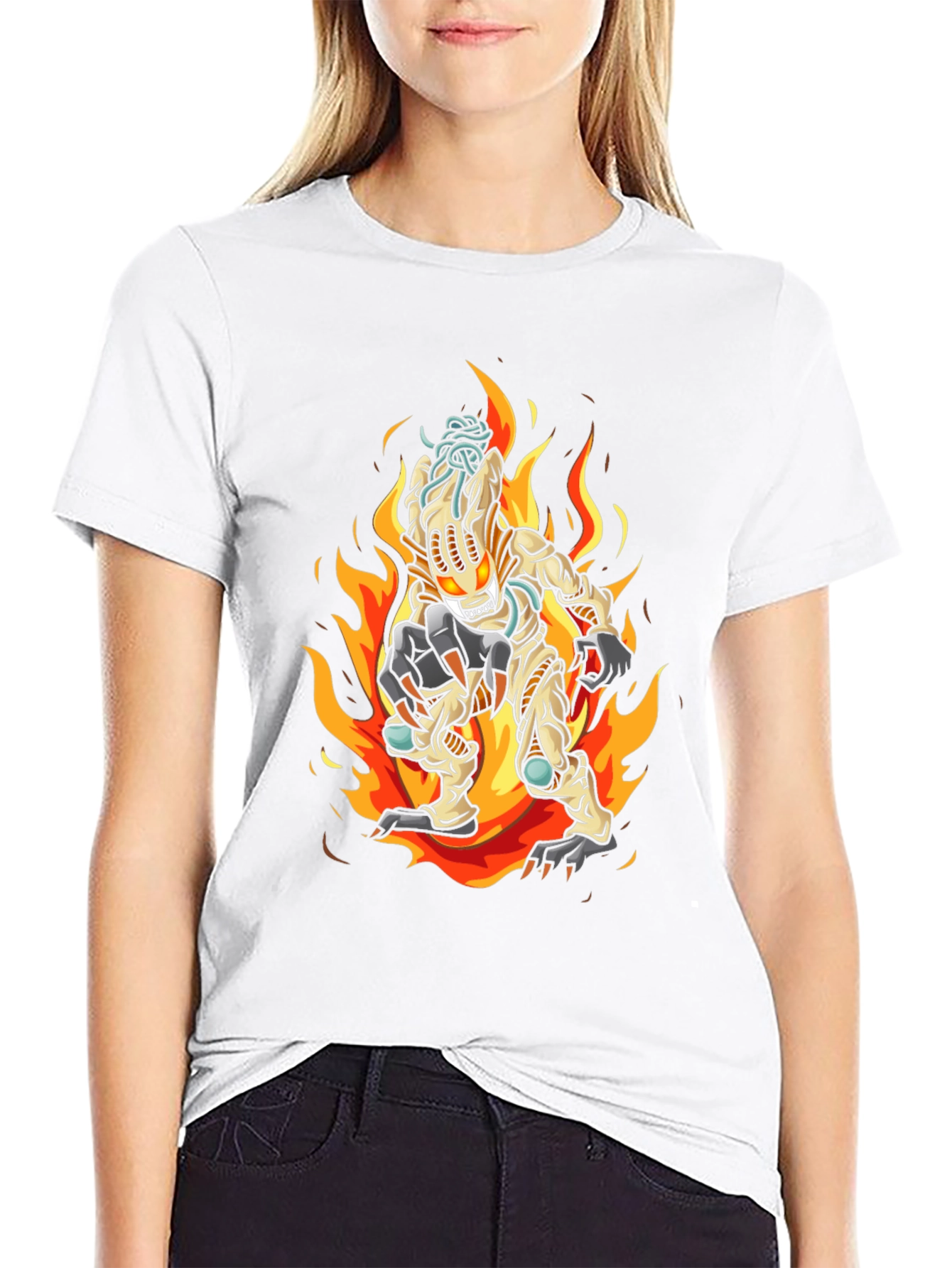 Fiery Monster Graphic Tee - Black