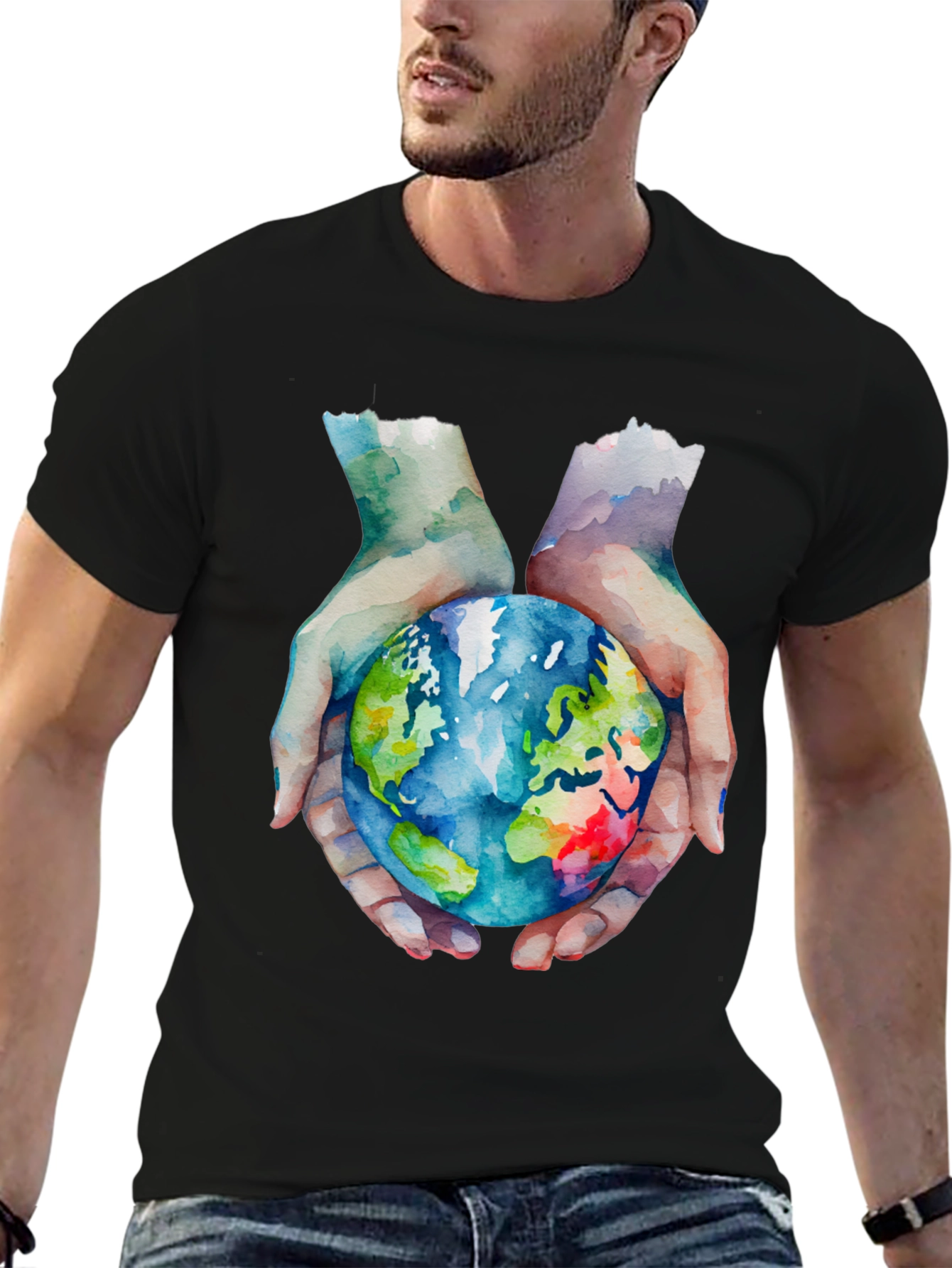 Earth in Hand Graphic T-Shirt