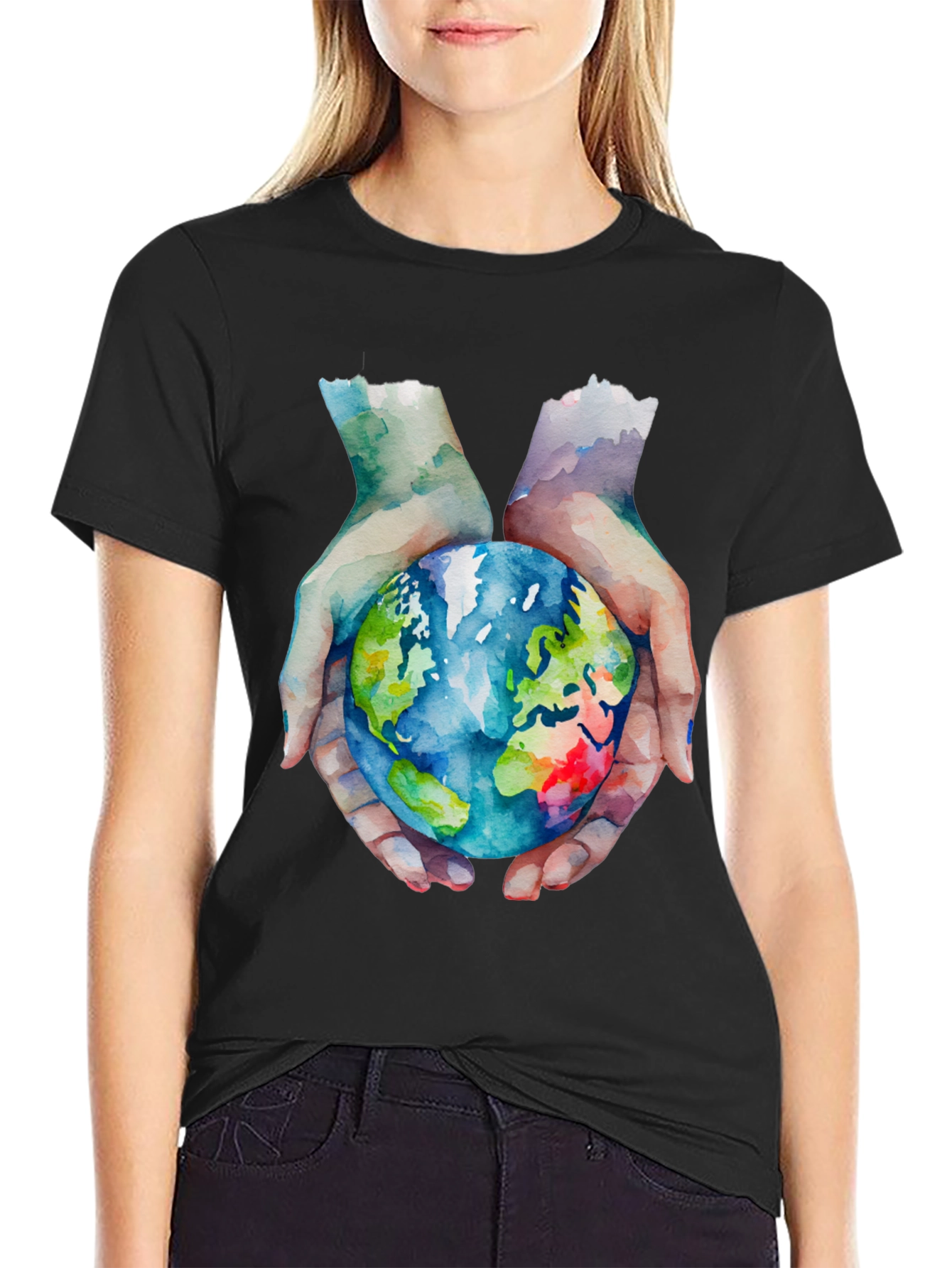 Earth in Hand Graphic T-Shirt