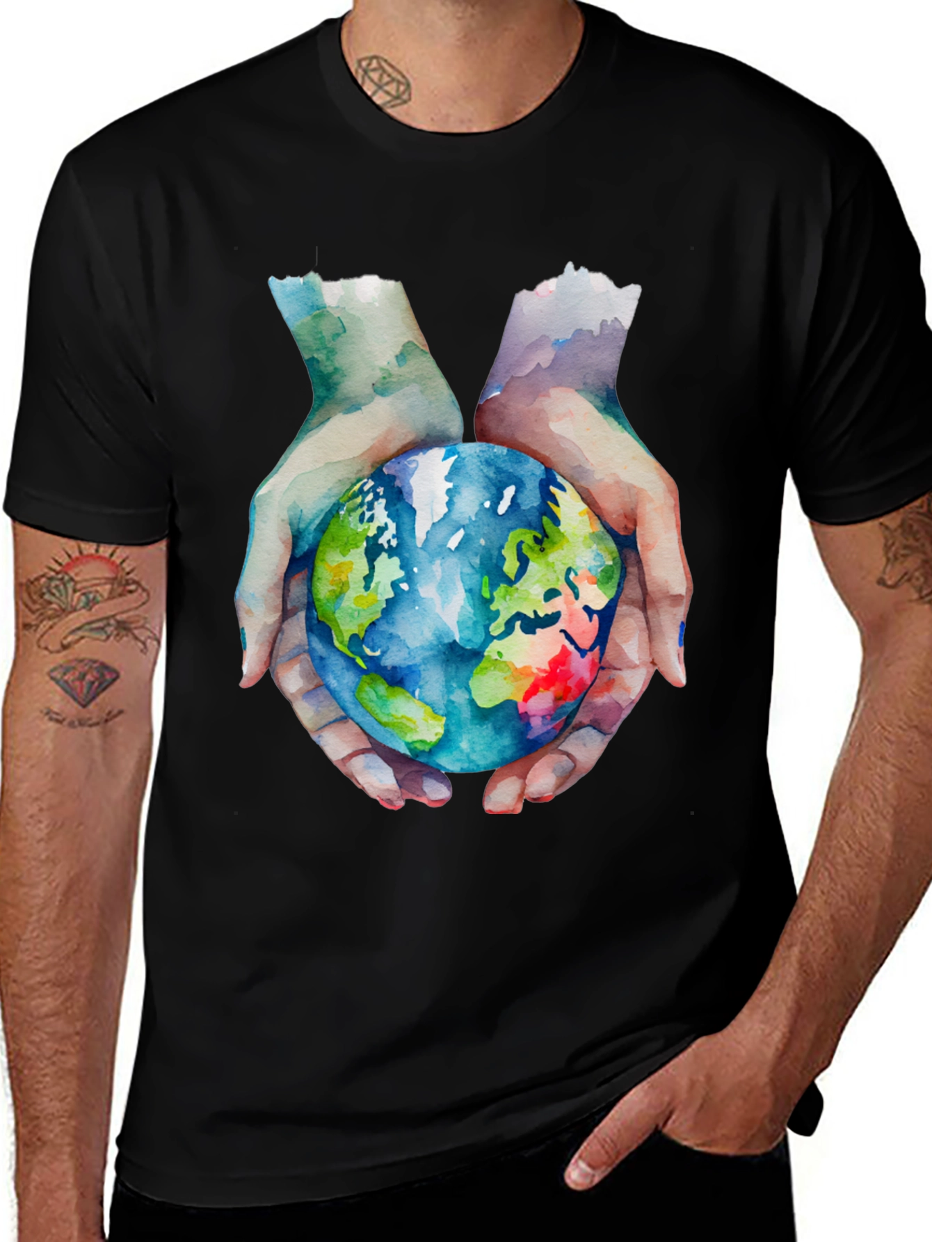 Earth in Hand Graphic T-Shirt