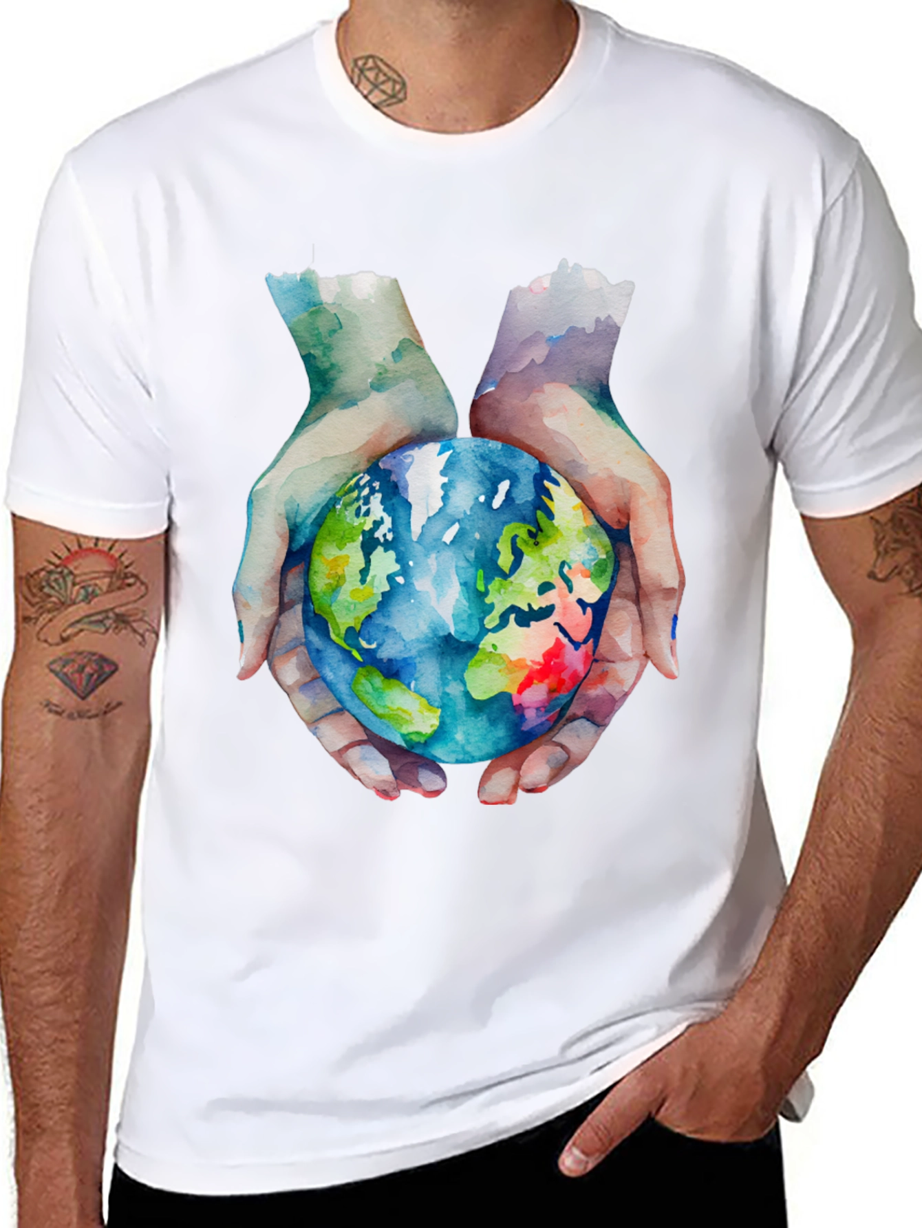 Earth in Hand Graphic T-Shirt