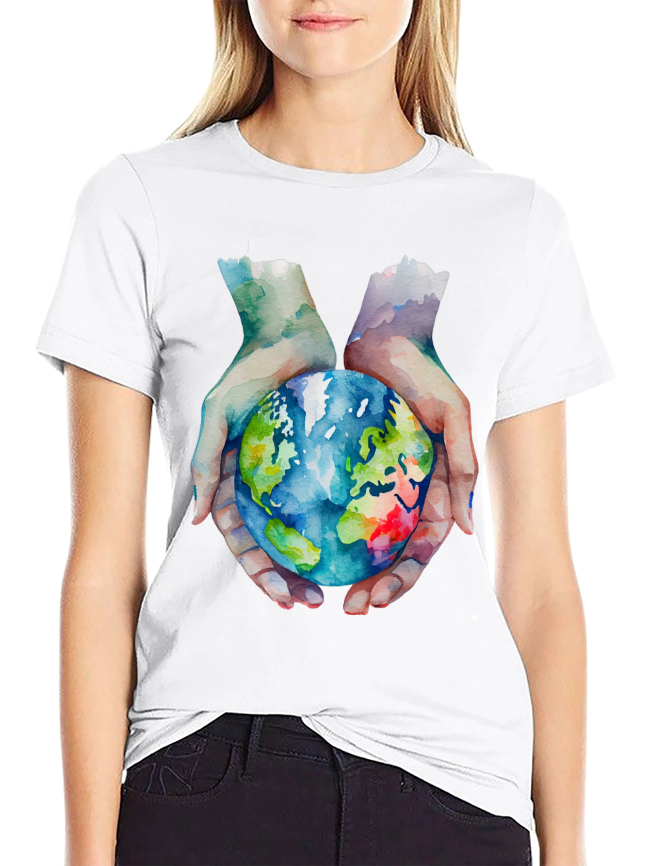 Earth in Hand Graphic T-Shirt