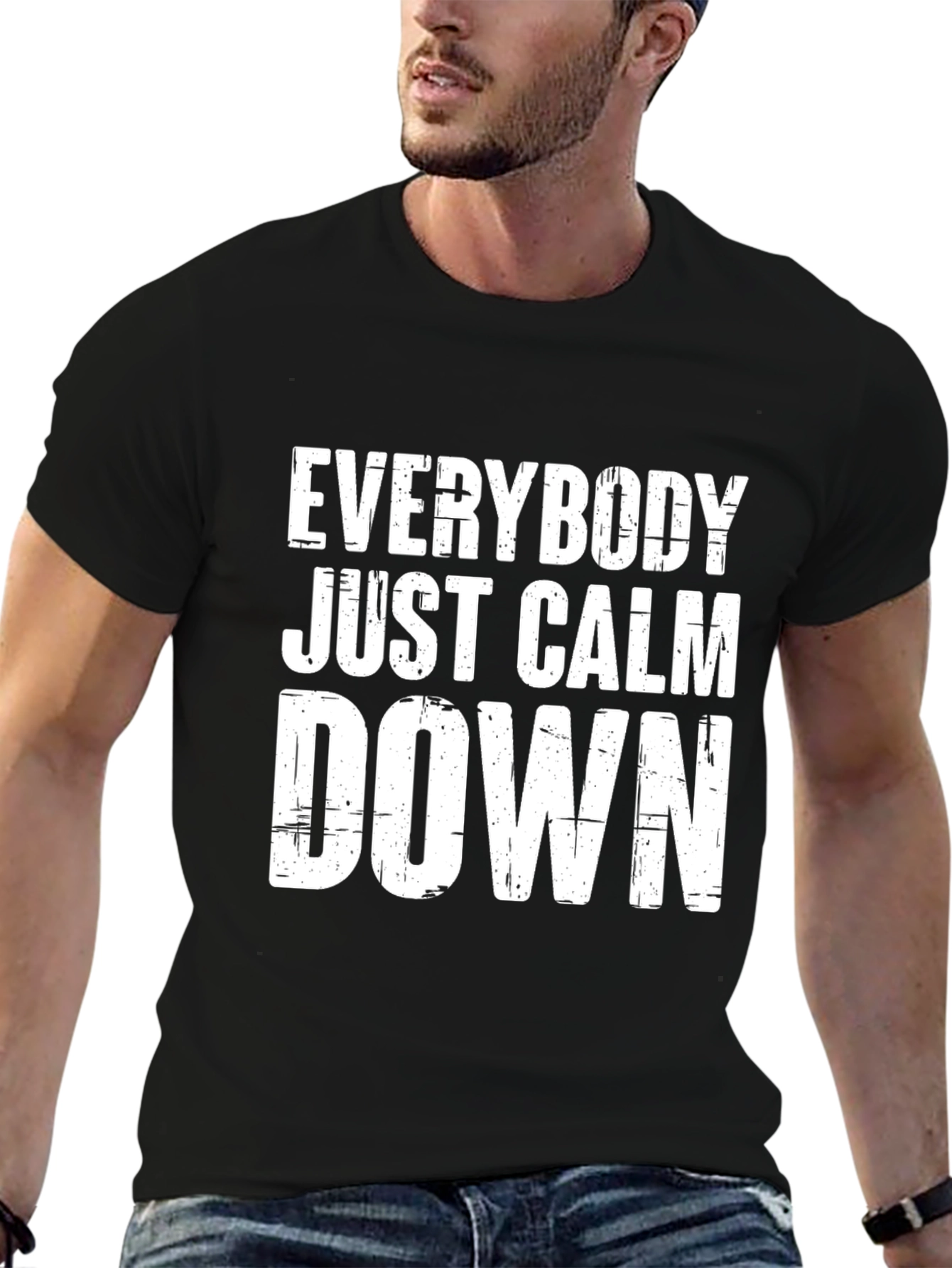 Everybody Just Calm Down Black T-Shirt