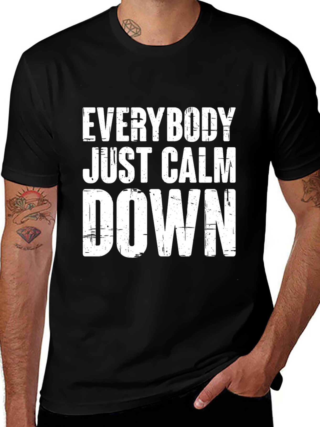 Everybody Just Calm Down Black T-Shirt