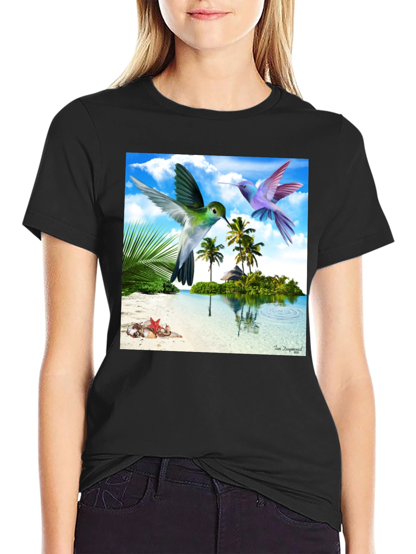 Tropical Hummingbird Graphic Tee
