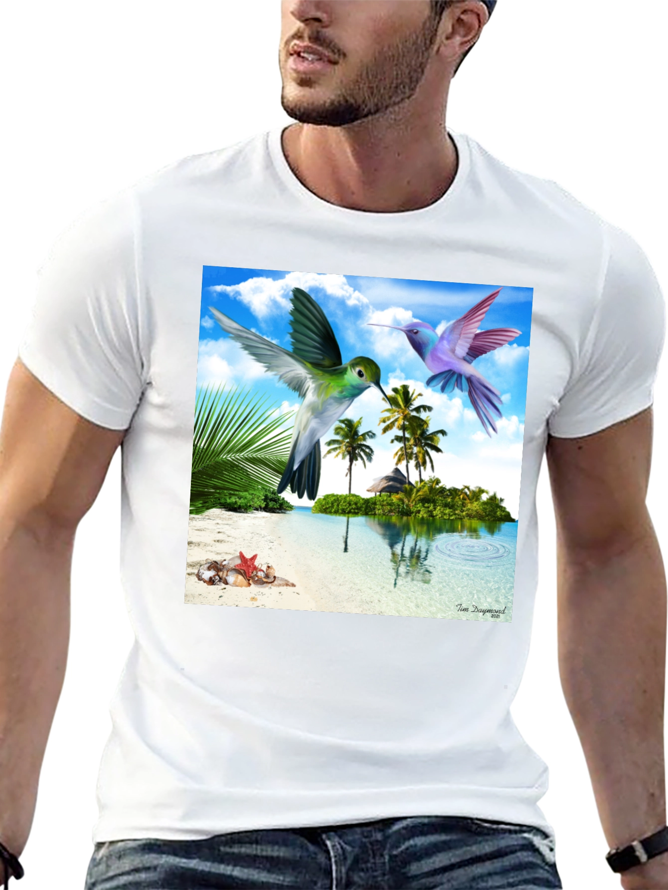 Tropical Hummingbird Graphic Tee