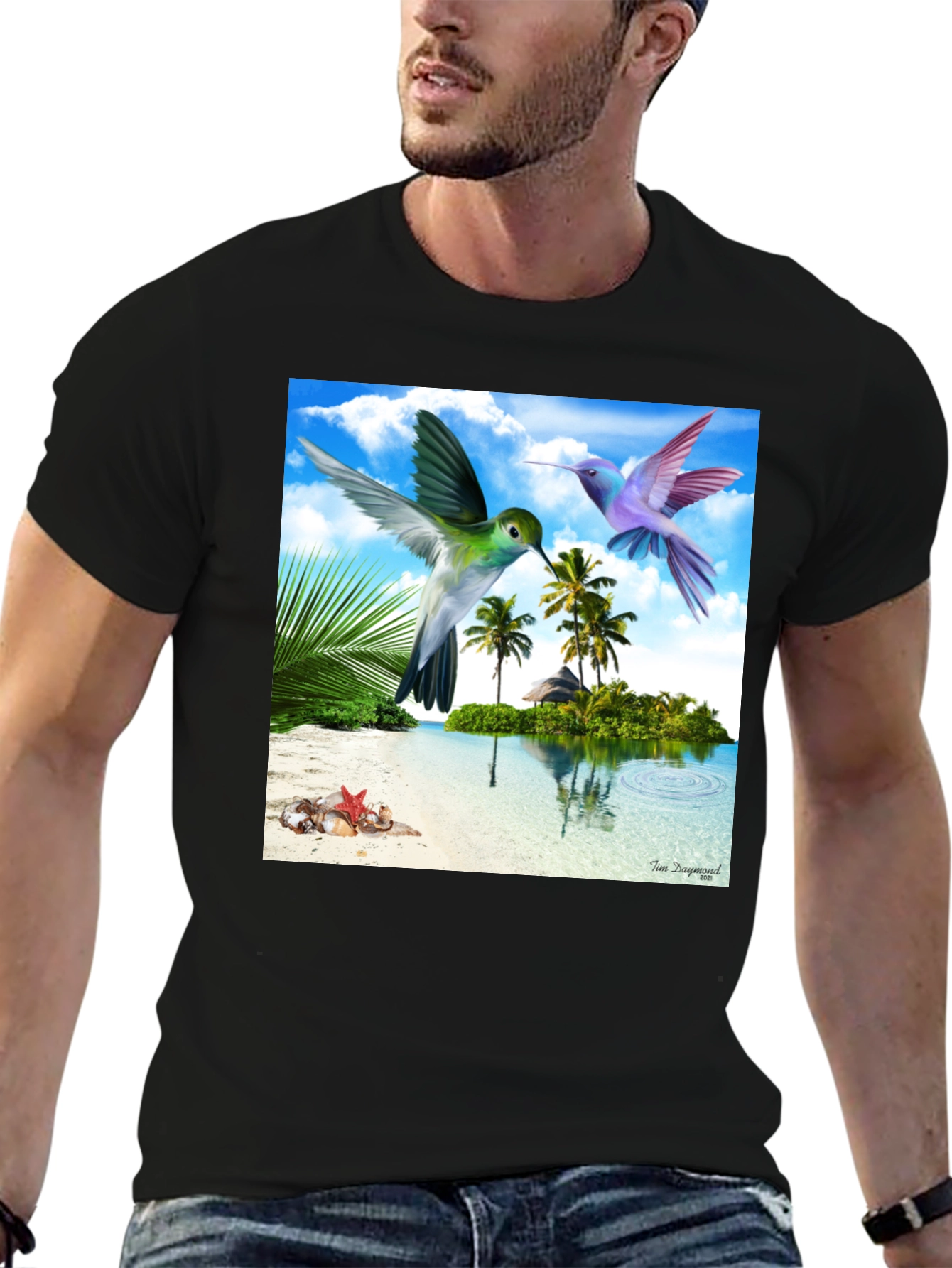 Tropical Hummingbird Graphic Tee
