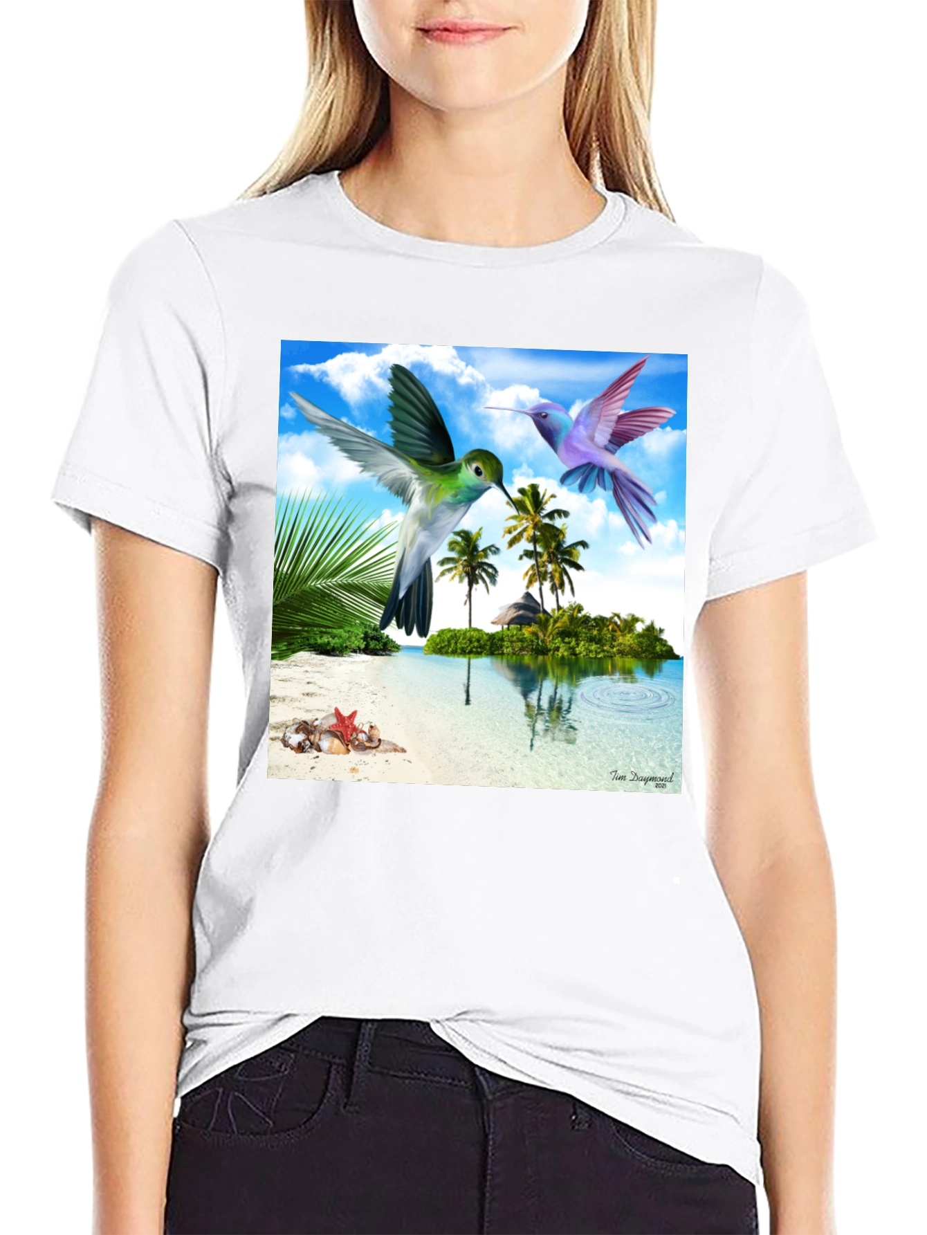 Tropical Hummingbird Graphic Tee
