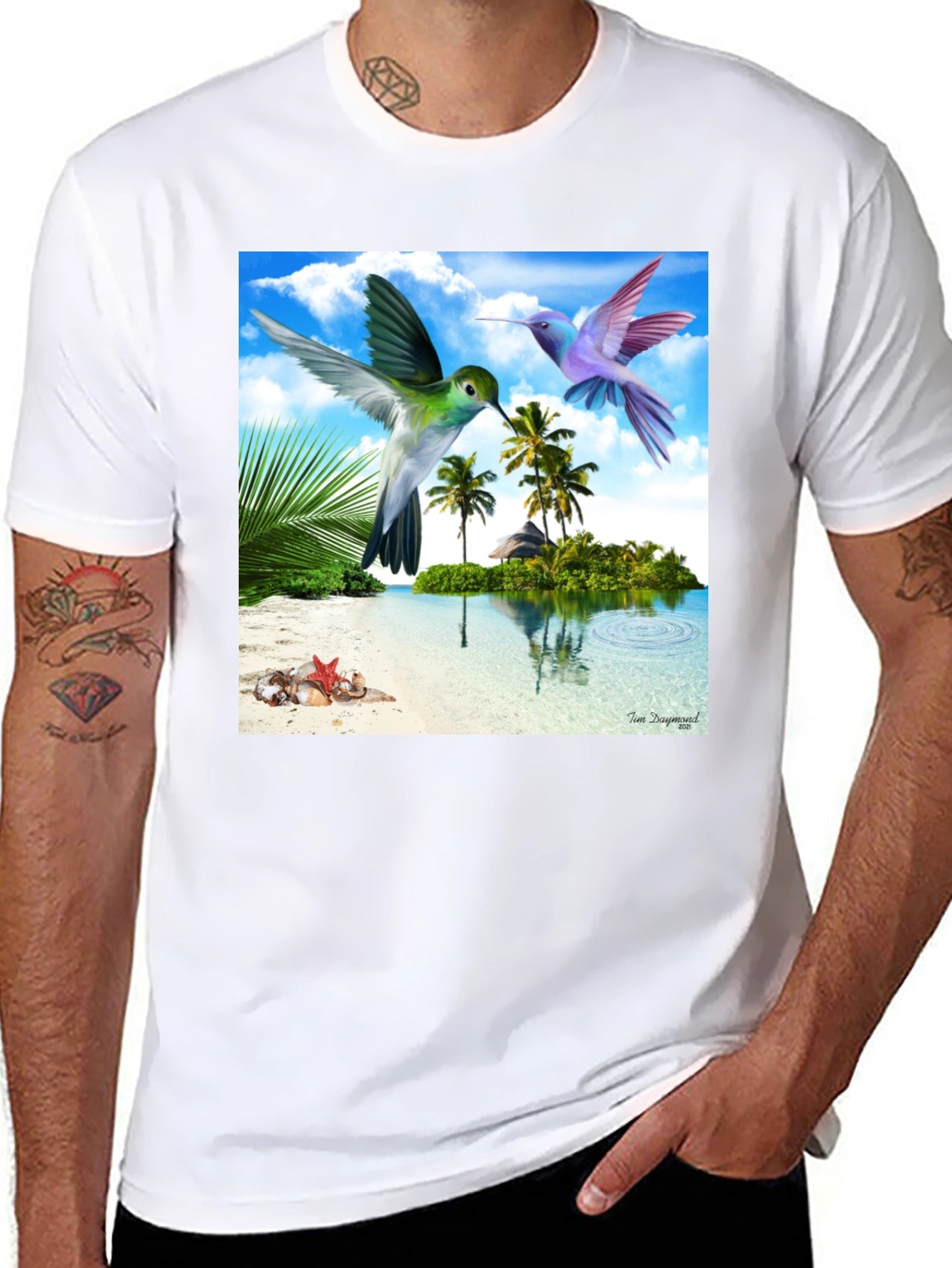 Tropical Hummingbird Graphic Tee
