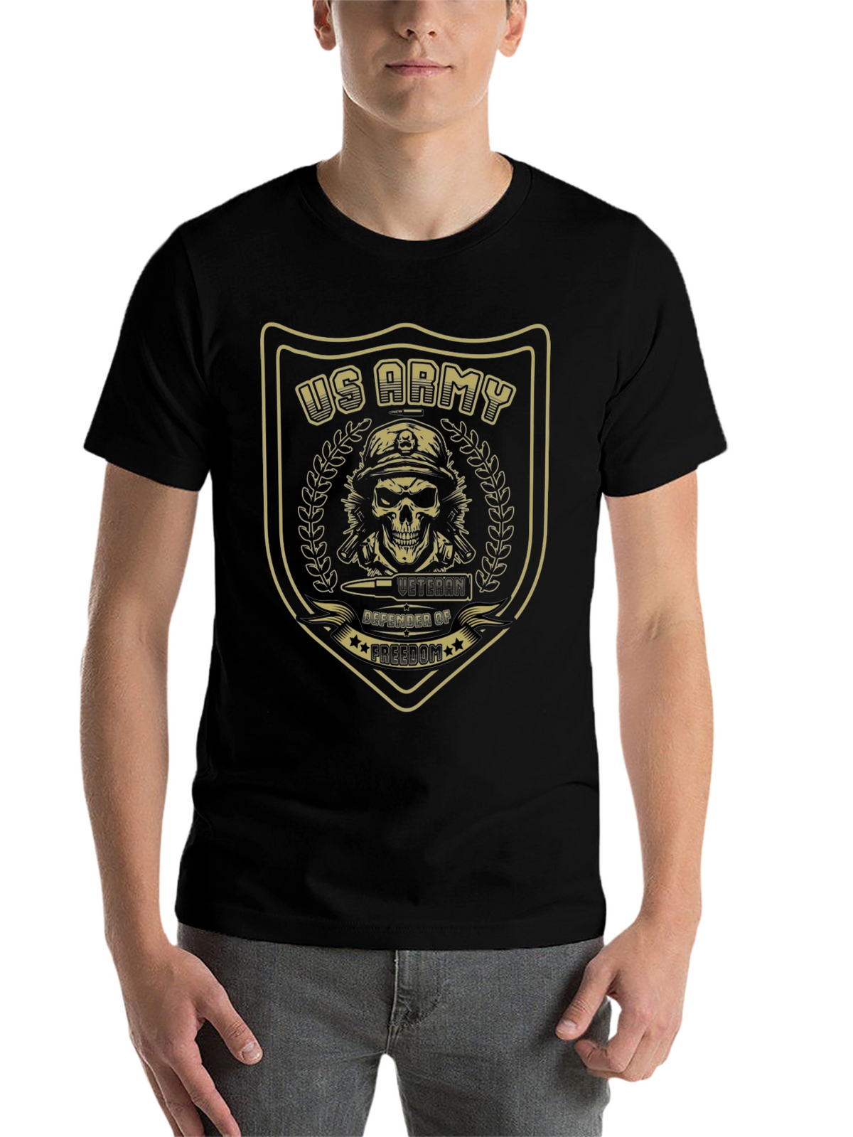 US Army Veteran Skull Graphic T-Shirt