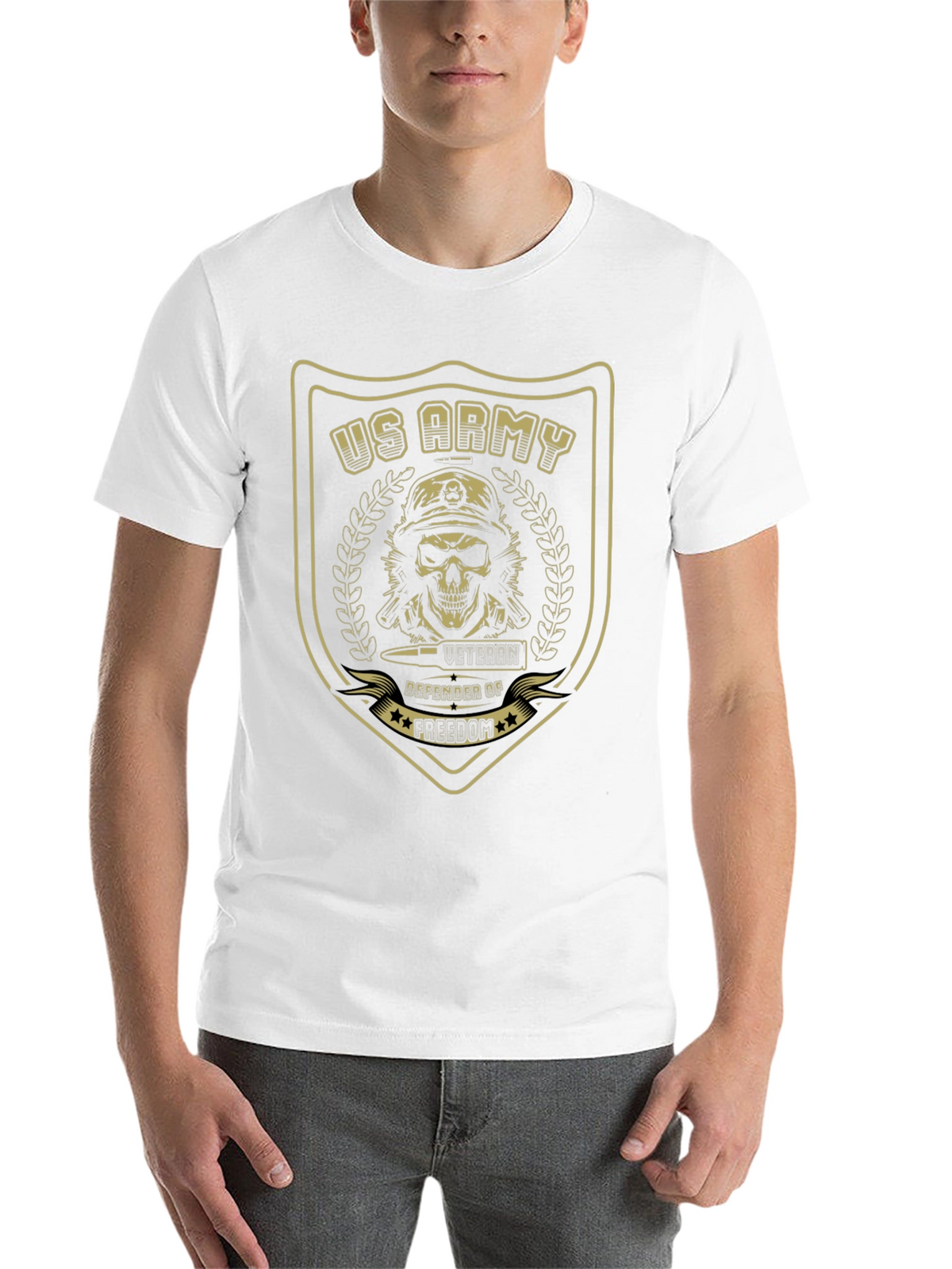 US Army Veteran Skull Graphic T-Shirt