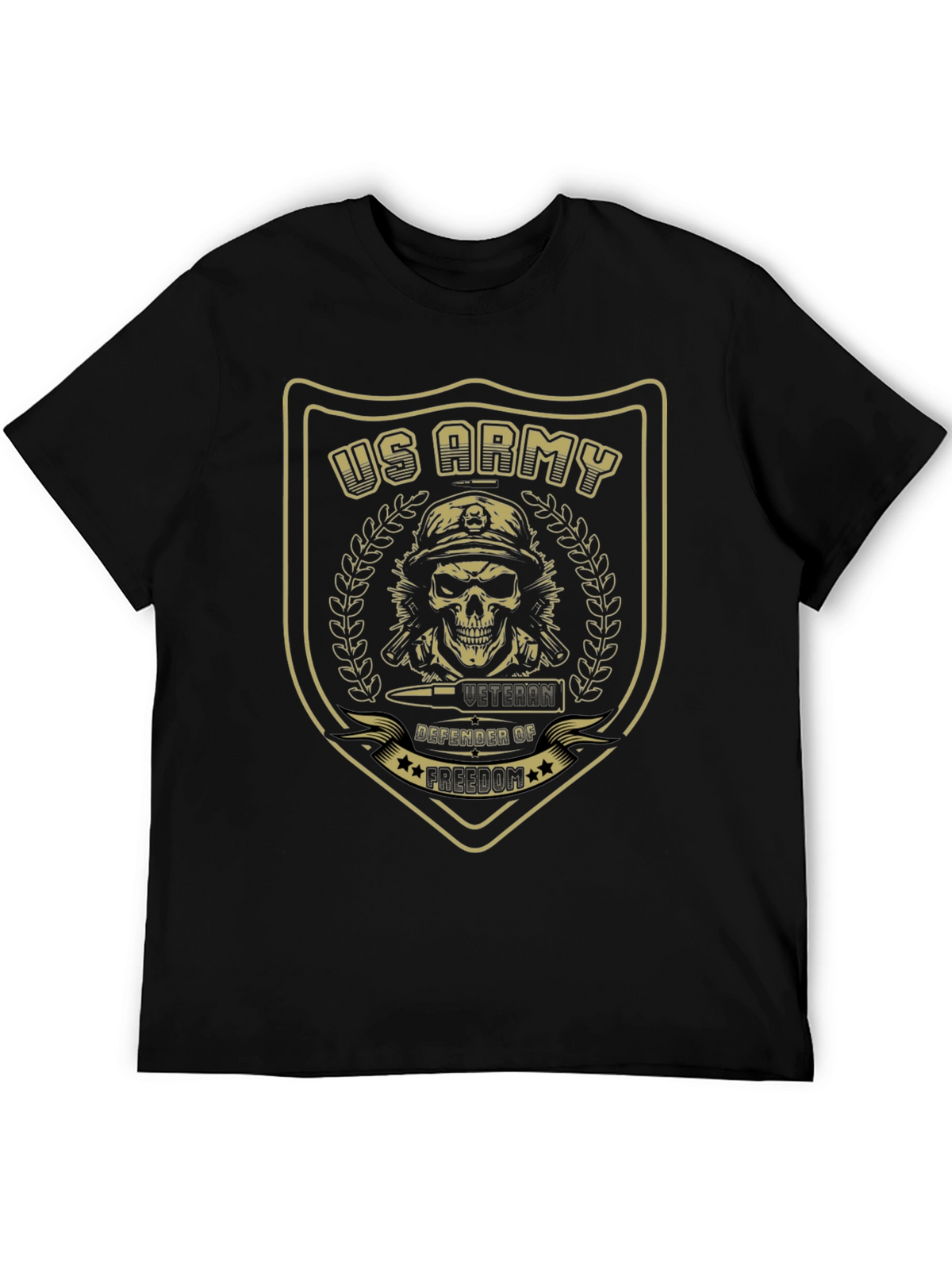 US Army Veteran Skull Graphic T-Shirt