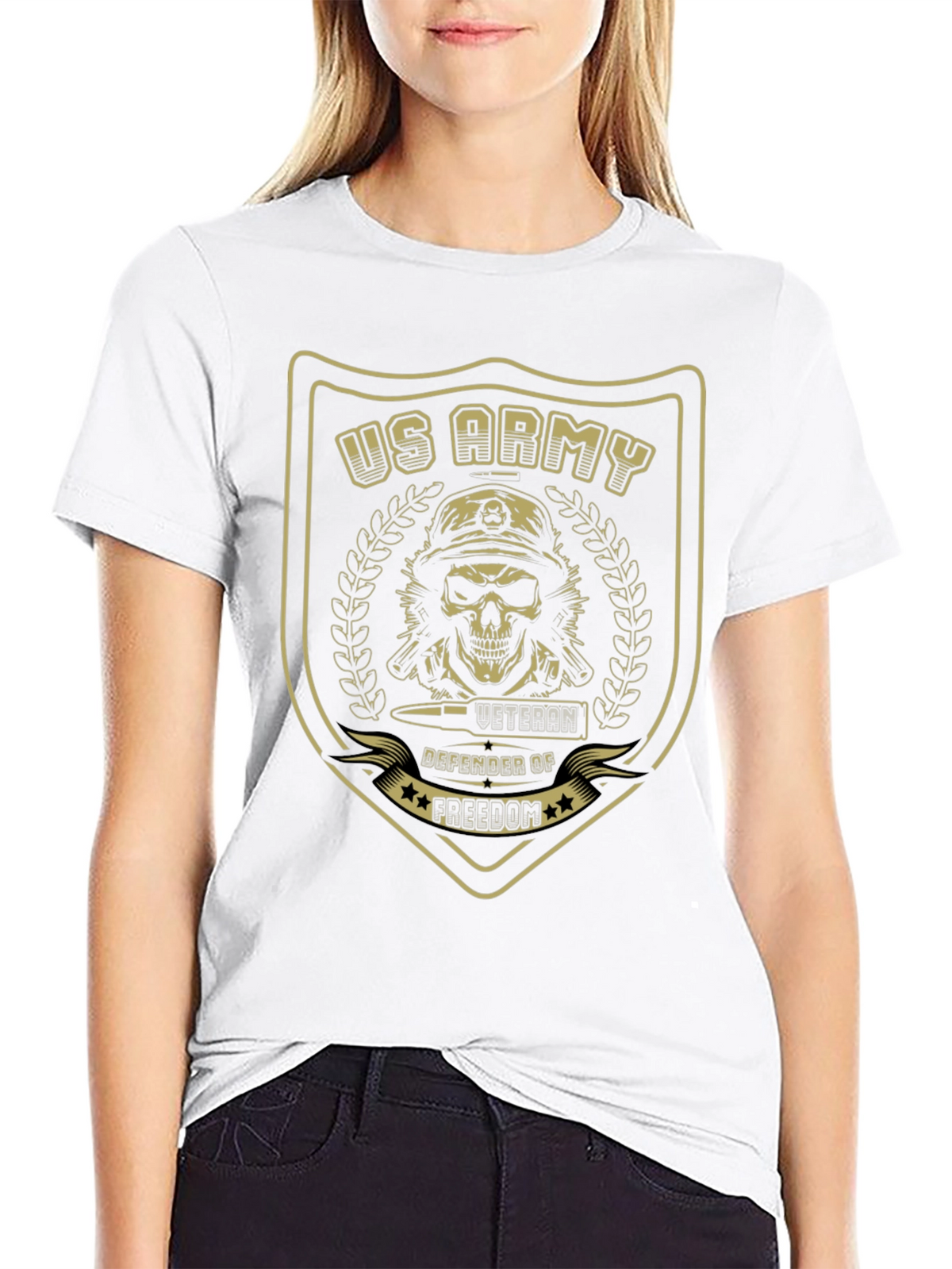 US Army Veteran Skull Graphic T-Shirt