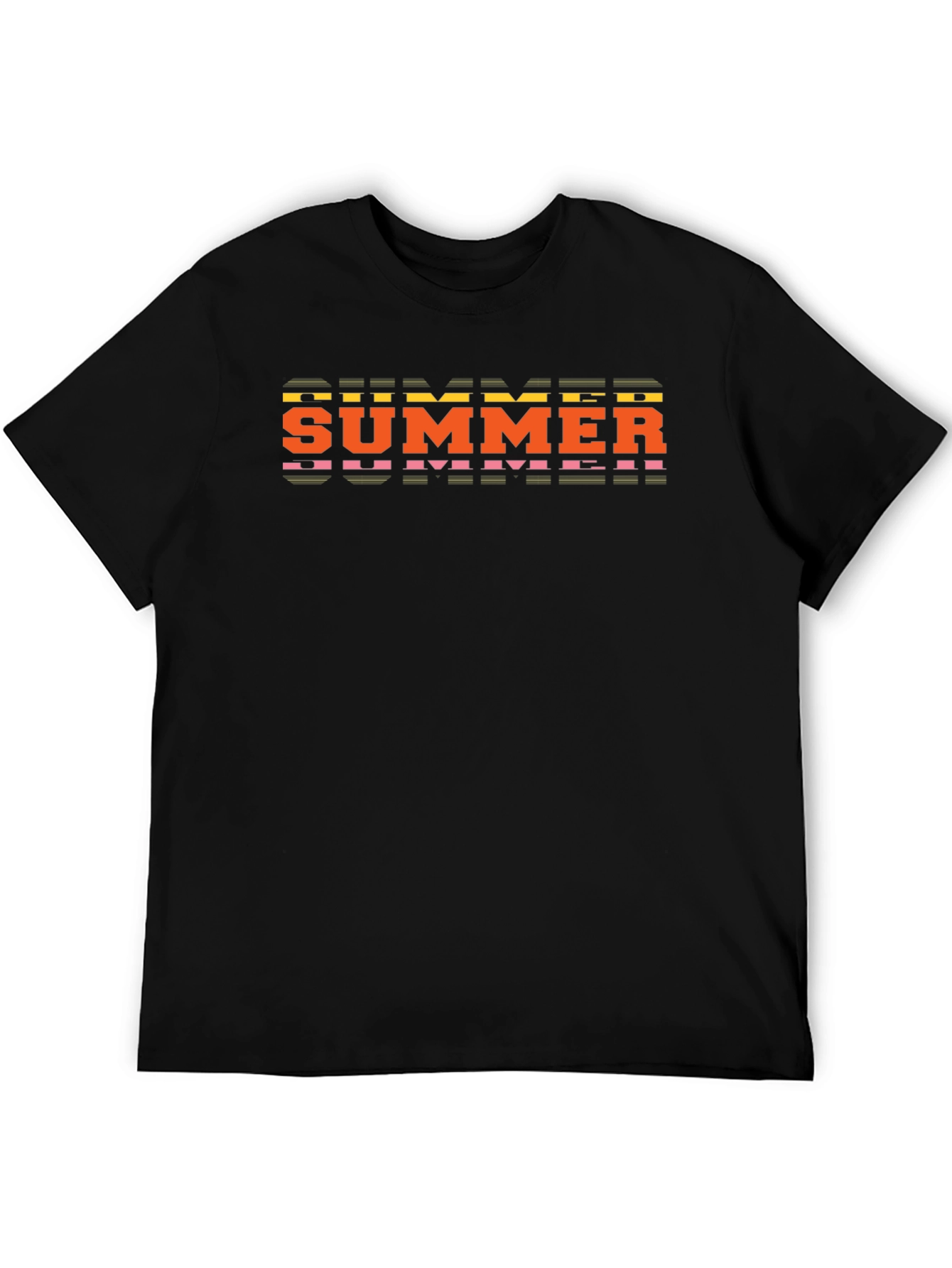 Retro Summer Graphic Tee - Bold Black Shirt