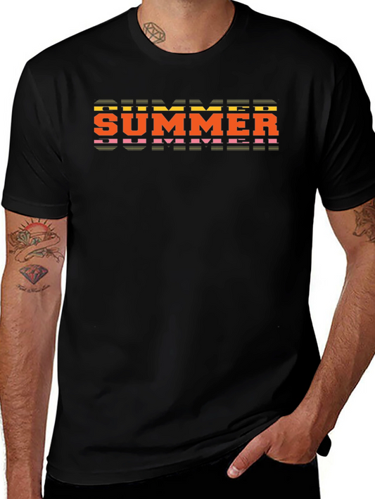 Retro Summer Graphic Tee - Bold Black Shirt