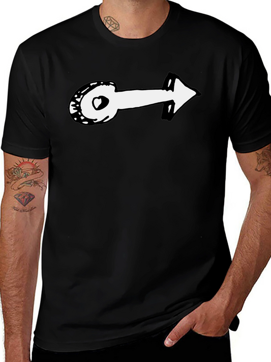 Novelty Arrow Graphic T-Shirt - Black Casual Tee