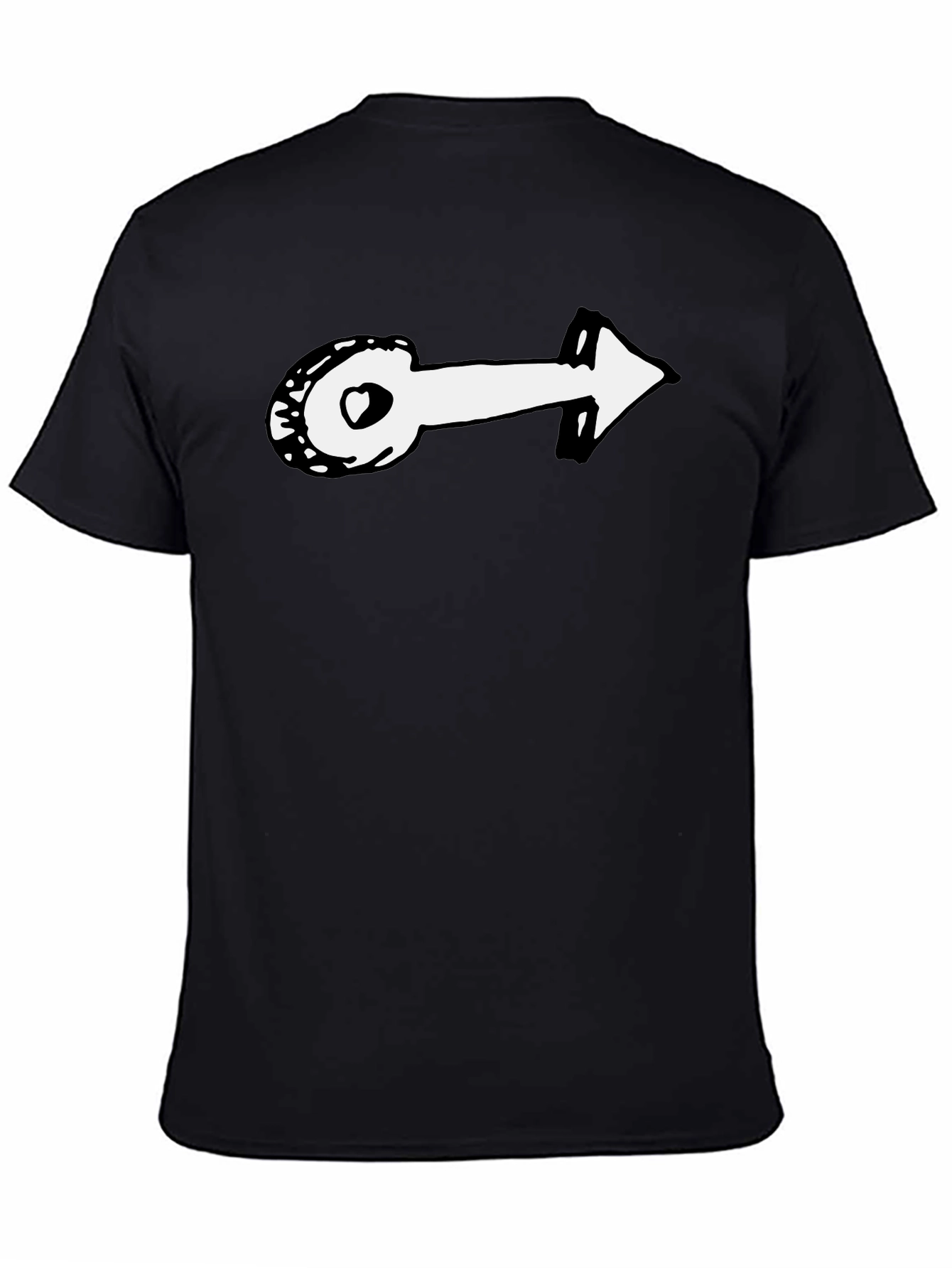 Novelty Arrow Graphic T-Shirt - Black Casual Tee