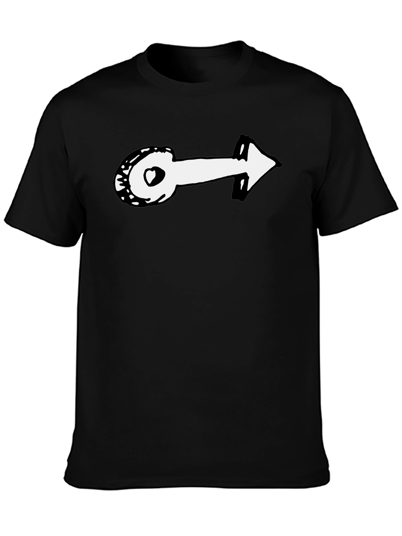Novelty Arrow Graphic T-Shirt - Black Casual Tee