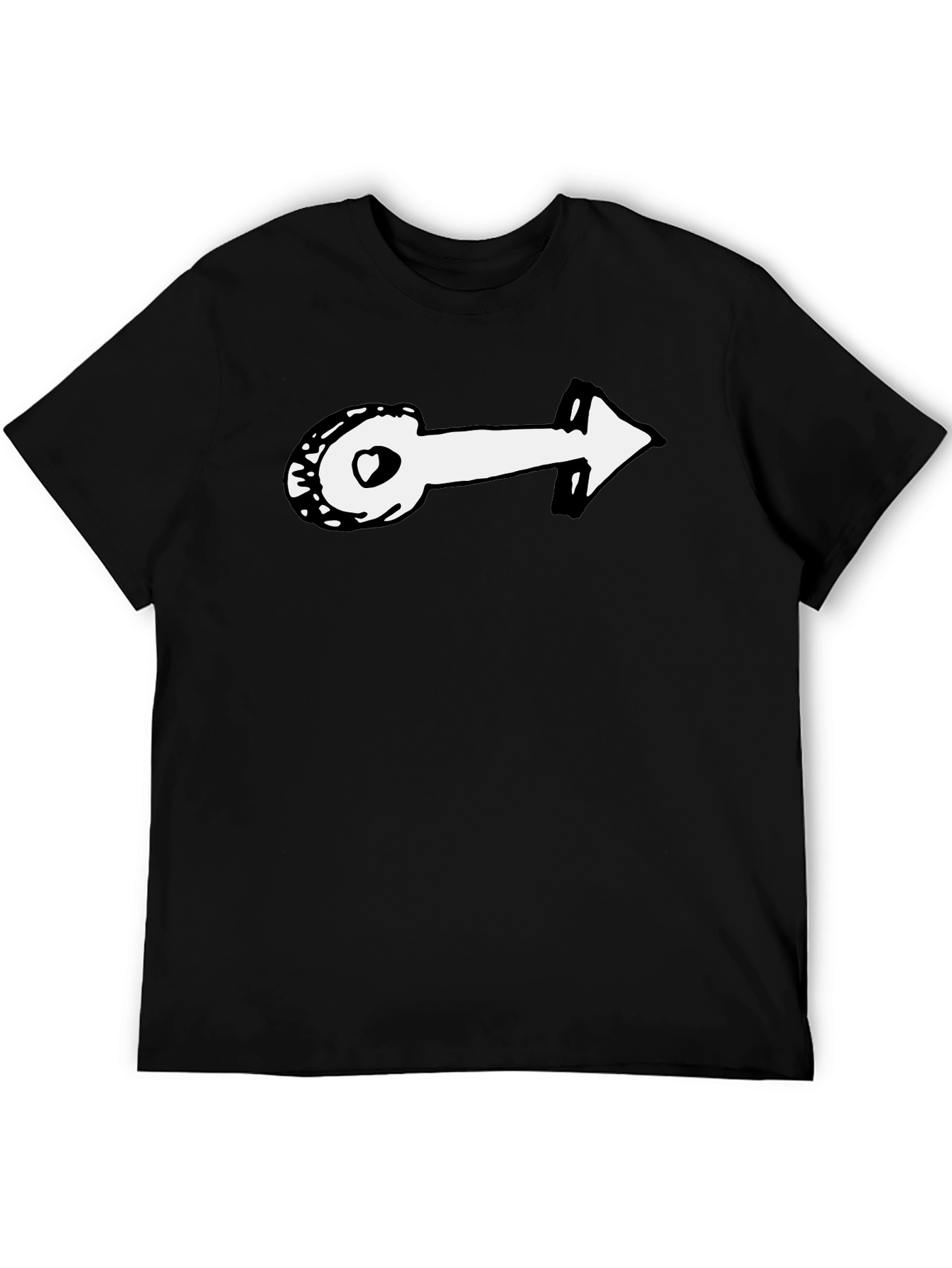 Novelty Arrow Graphic T-Shirt - Black Casual Tee