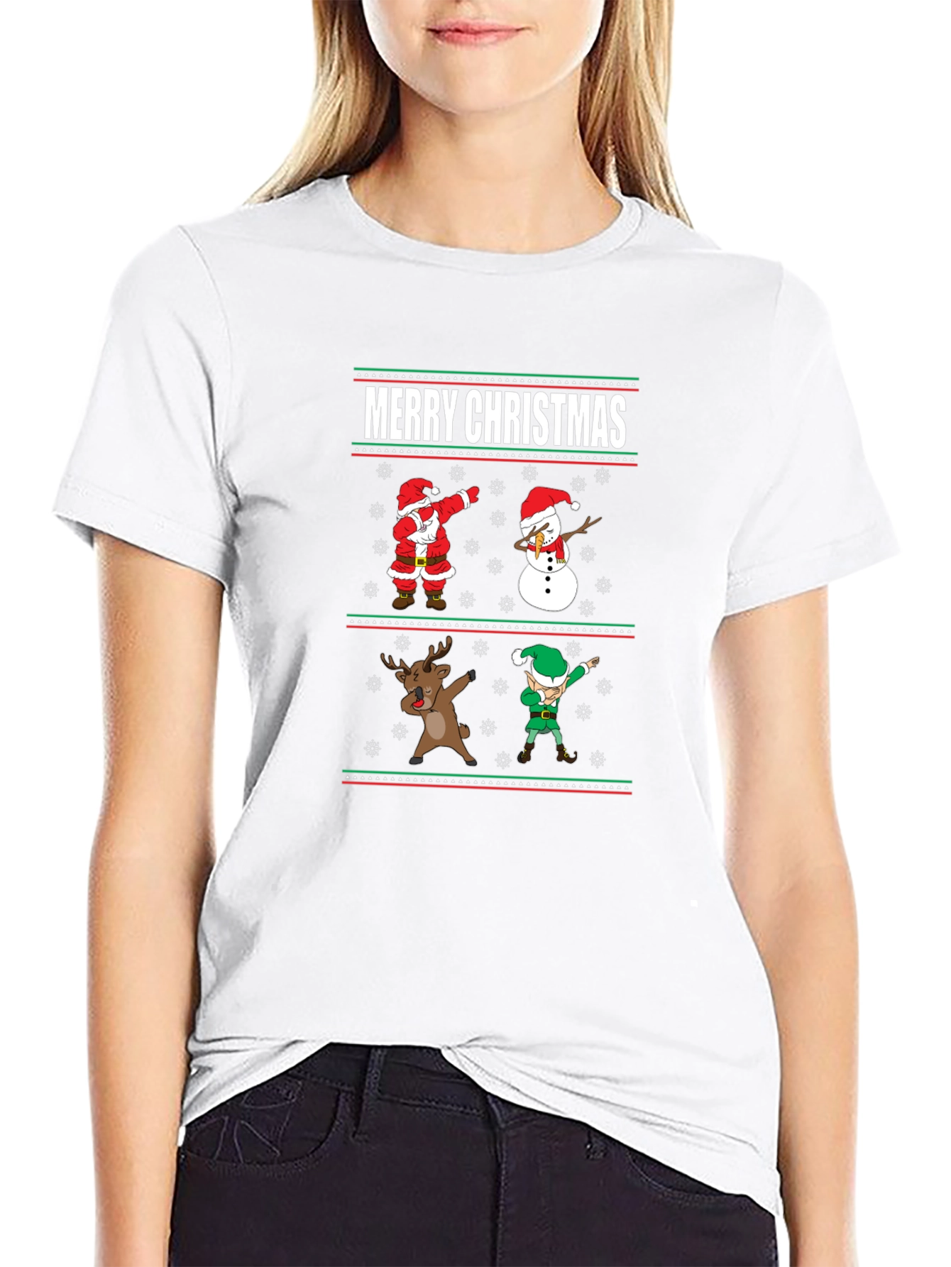 Merry Christmas Dabbing Character Tee